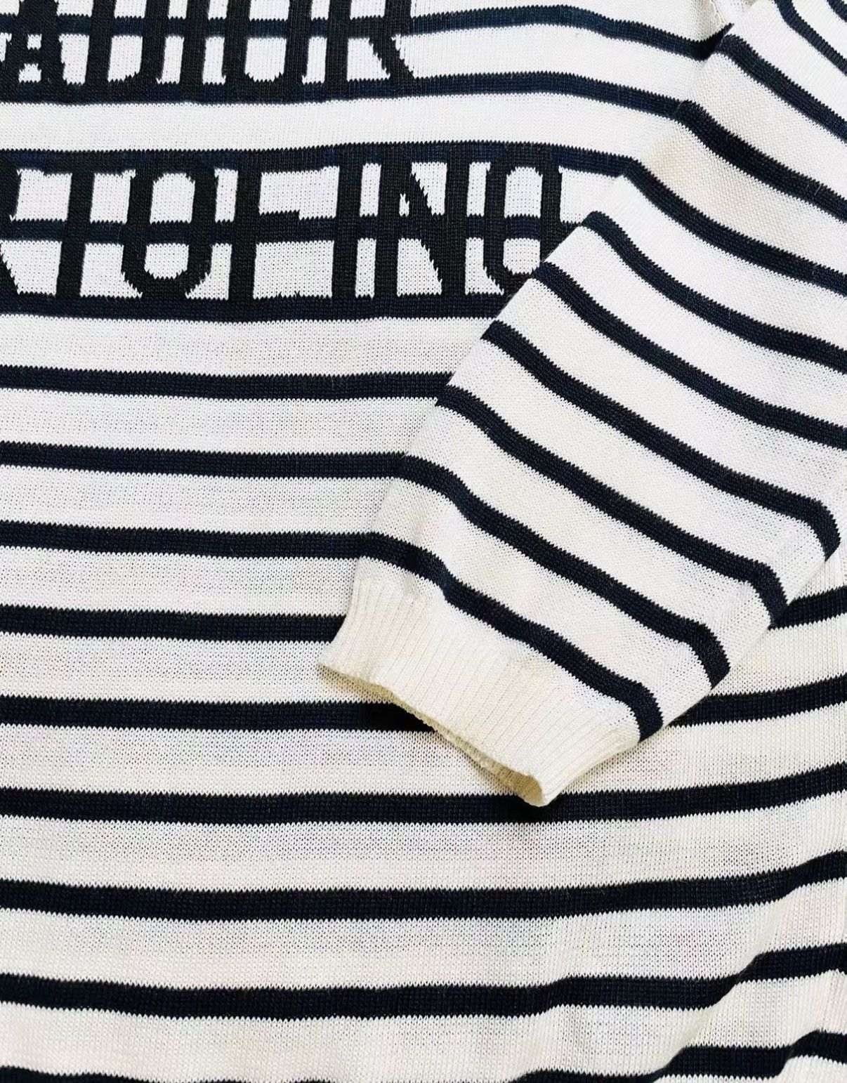 Dior Dior F36 Black & White Striped Knit Sweater J33 Size XS / US 0-2 / IT 36-38 - 4 Thumbnail