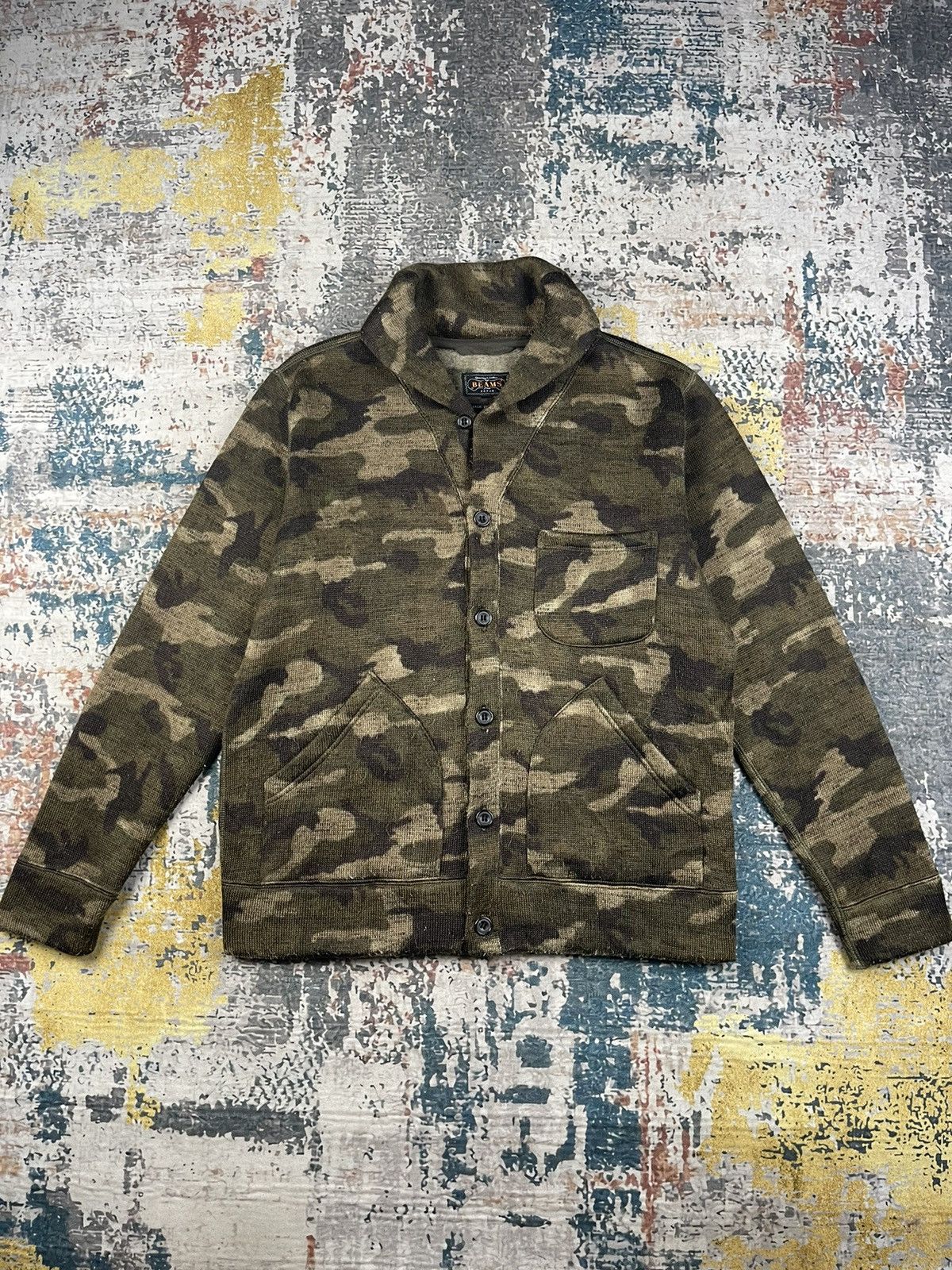 Beams Plus Beams Plus Camouflage Fleece Button Up Jackets Size US M / EU 48-50 / 2 - 13 Thumbnail