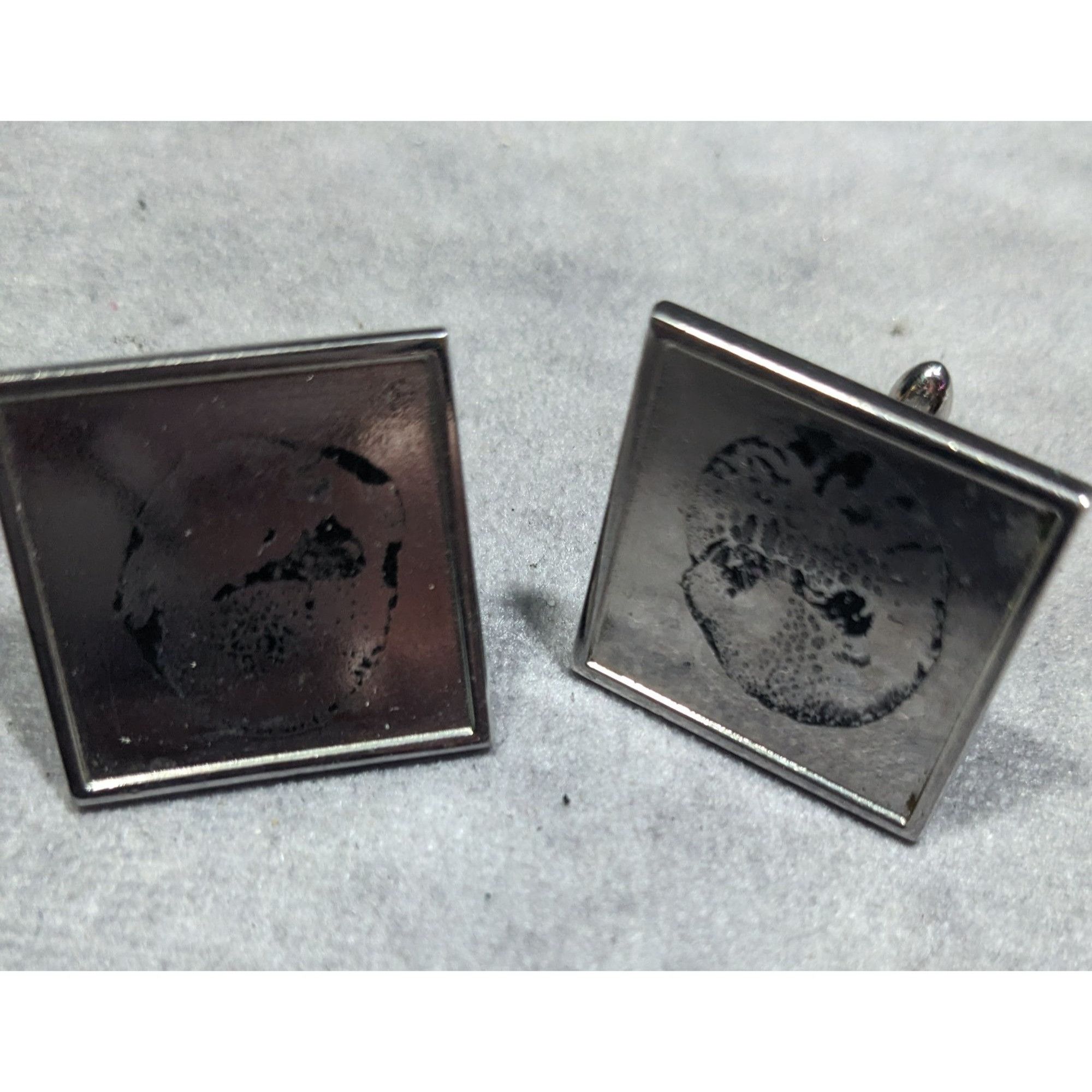 Other Modern Silver Tone Geometric Square Cufflinks Size ONE SIZE - 6 Thumbnail