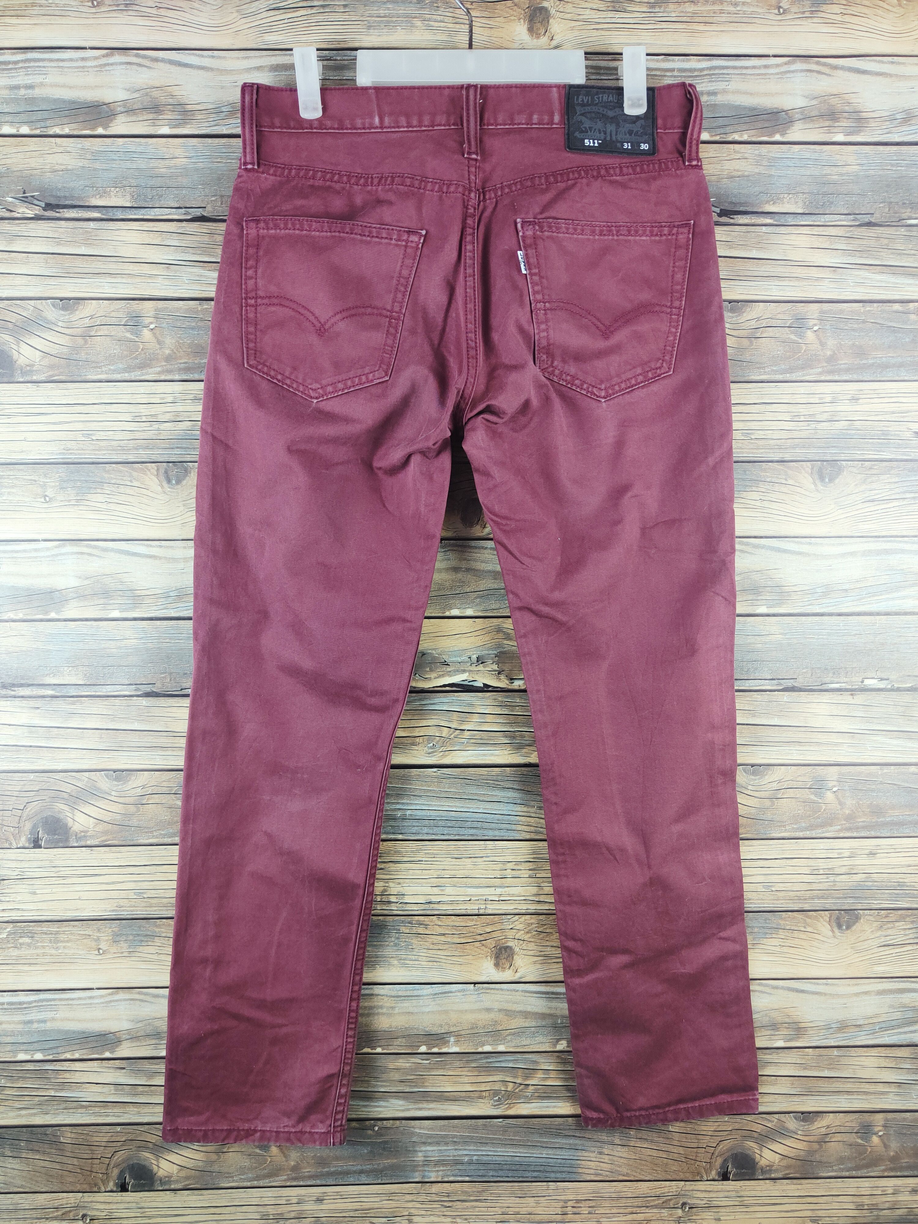 Levi's 511 Levi's Maroon Multipocket Casual Pants #S2807 Size US 31 - 7 Thumbnail