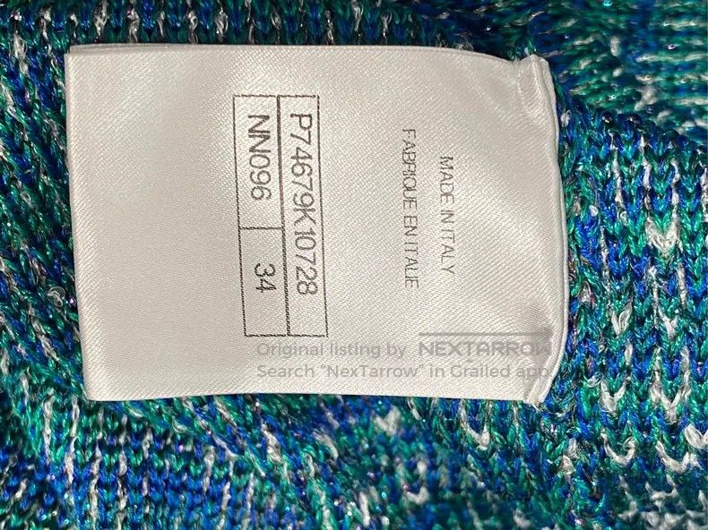 Other Chanel 23-year-old lake blue fine shiny knitted cardigan c Size XXS / US 00 / IT 34 - 5 Thumbnail