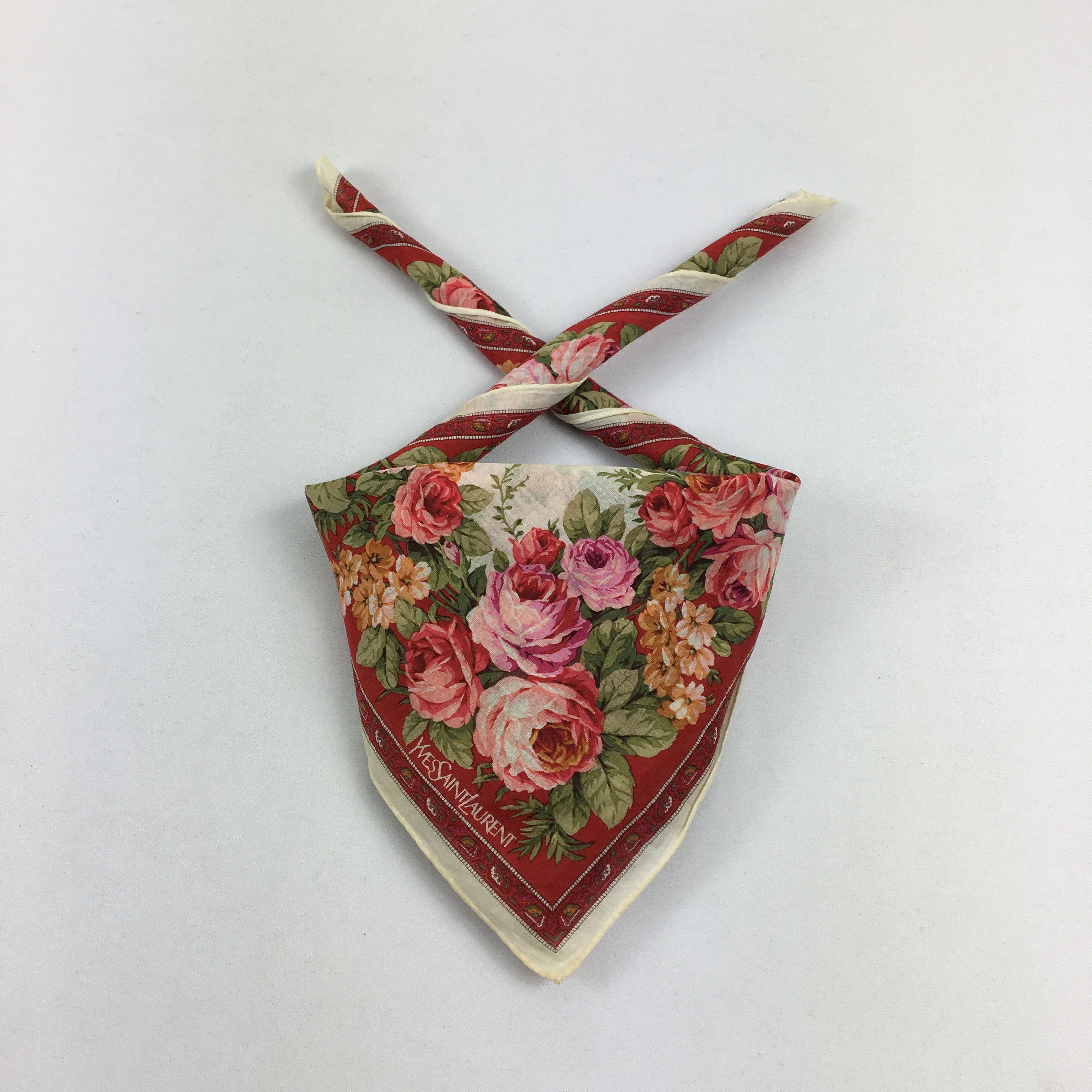 Japanese Brand Yves Saint Laurent YSL Handkerchief Neckerchief Bandana Size ONE SIZE - 4 Thumbnail