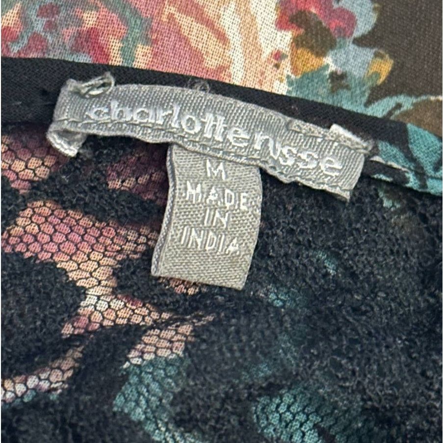 Designer Black x Floral & Lace Robe Lingerie Size ONE SIZE - 7 Thumbnail