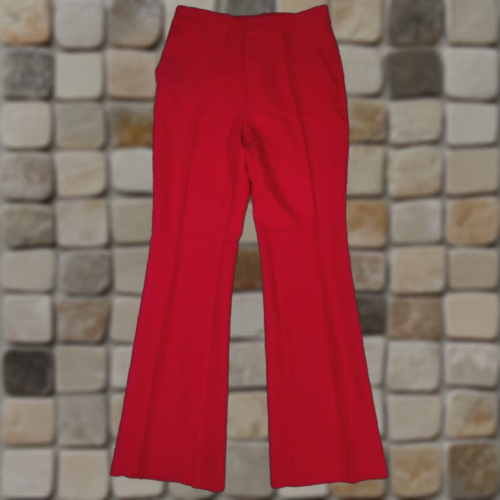 Zara Zara Dress Pants Womens Small Red High Rise Bootcut Pants Dress Pants Red Women's S Bootcut High Rise Zara Size 28" / US 6 / IT 42 - 1 Thumbnail