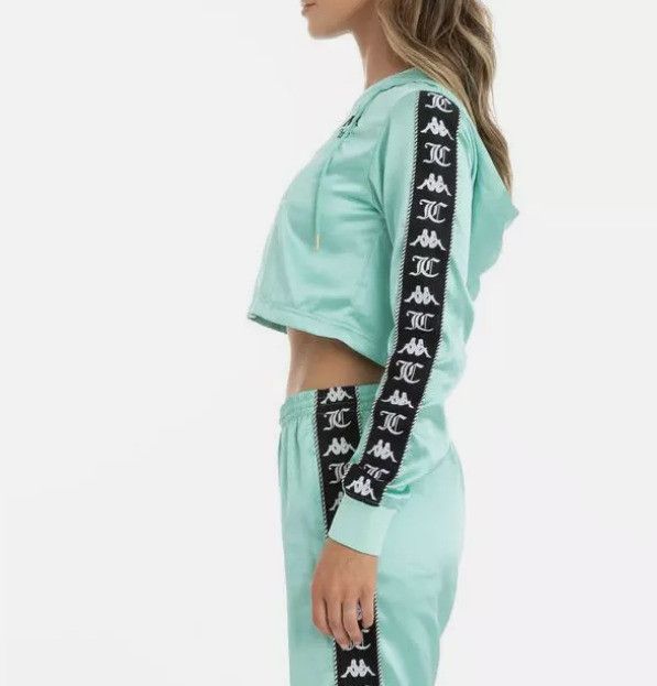 Juicy Couture Kappa x Juicy Couture Eres Crop Satin Hoodie Mint ( XL ) Size XL / US 12-14 / IT 48-50 - 2 Thumbnail