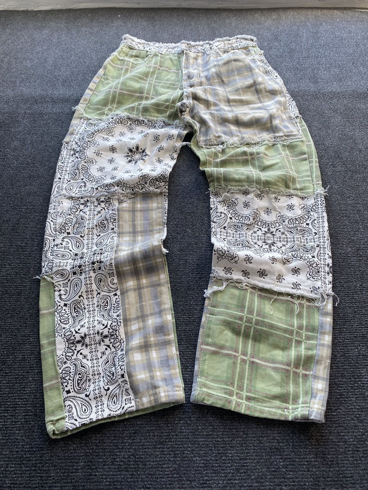 Other 🔥Opium Punk Patchwork Bandana 28 pants women straight Size 28" / US 6 / IT 42 - 1 Thumbnail