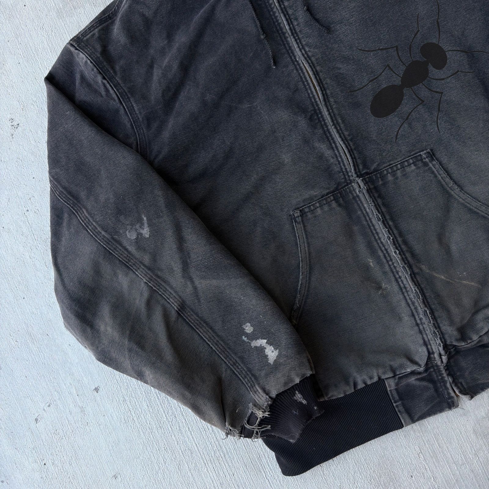 Carhartt × Vintage Carhartt faded black active hooded work wear jacket Size US XXL / EU 58 / 5 - 2 Thumbnail