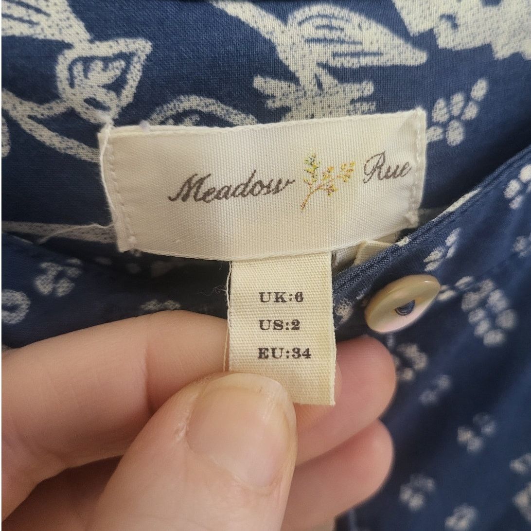 Anthropologie Anthropologie MEADOW RUE Anila Shirt Dress in Chambray -Sz 2 Size XS / US 0-2 / IT 36-38 - 4 Thumbnail
