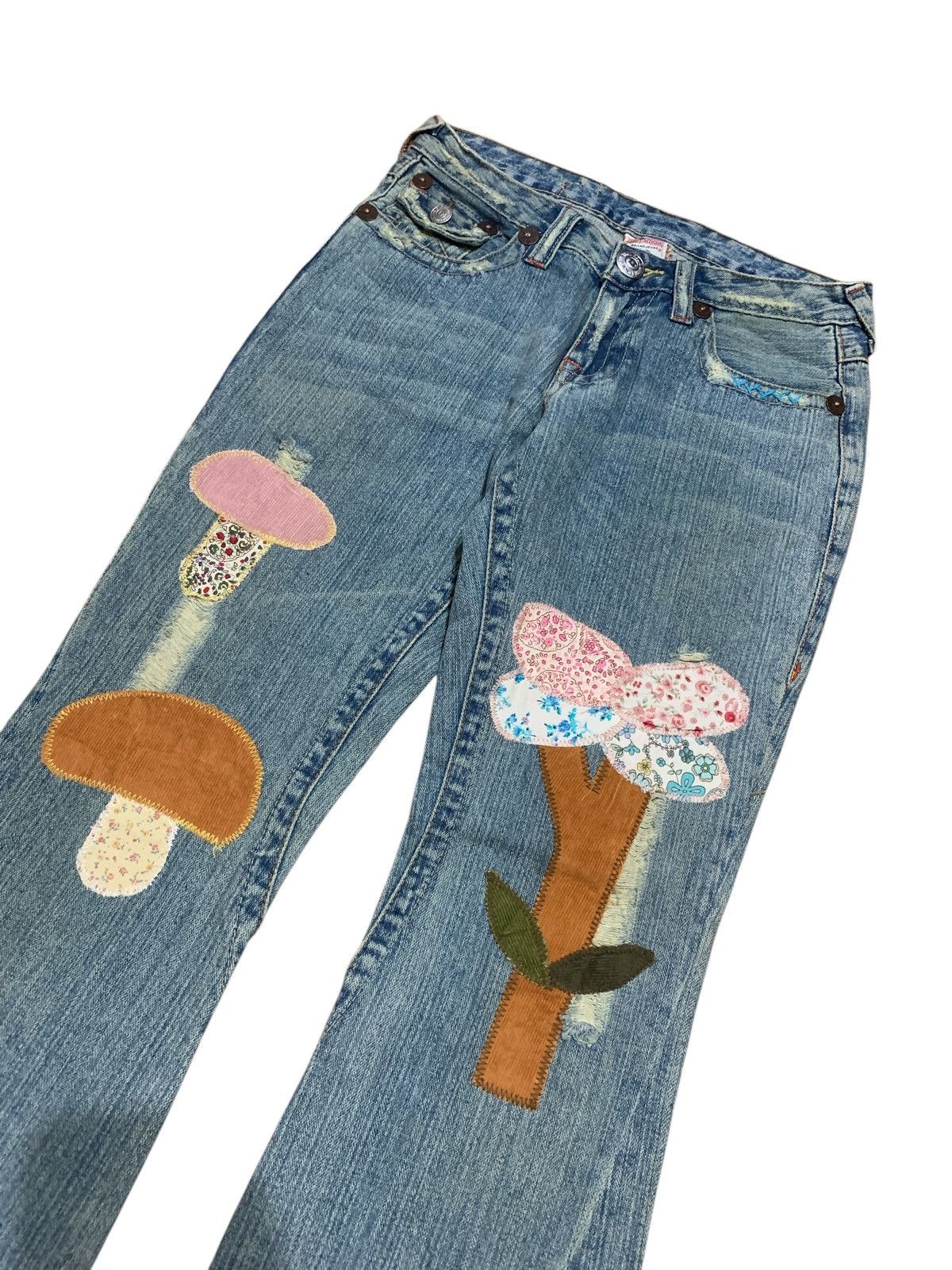 True Religion Vintage True Religion Joey Big T y2k Patchwork Bootcut Jeans Size 29" - 2 Thumbnail