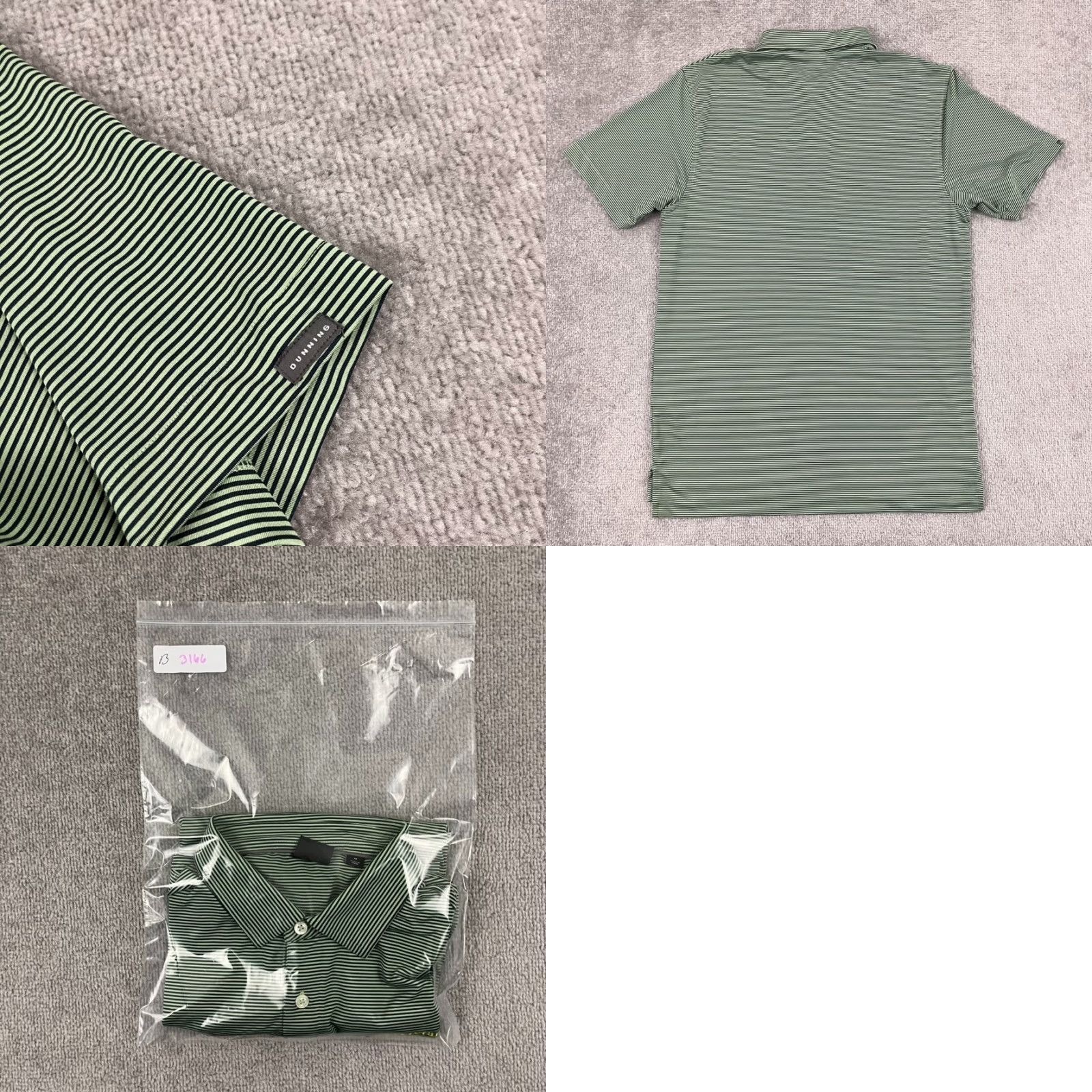 Vintage Dunning Shirt Mens Medium Green Secretariat Horse Striped Polo Golf Active Sport Size US M / EU 48-50 / 2 - 8 Thumbnail