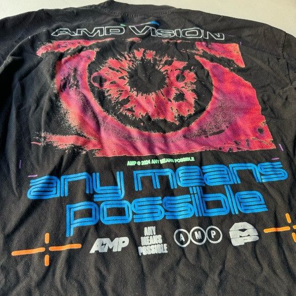 Designer NEW ANY MEANS POSSIBLE AMP VISION BLACK LONG SLEEVE T-SHIRT Size US L / EU 52-54 / 3 - 4 Thumbnail
