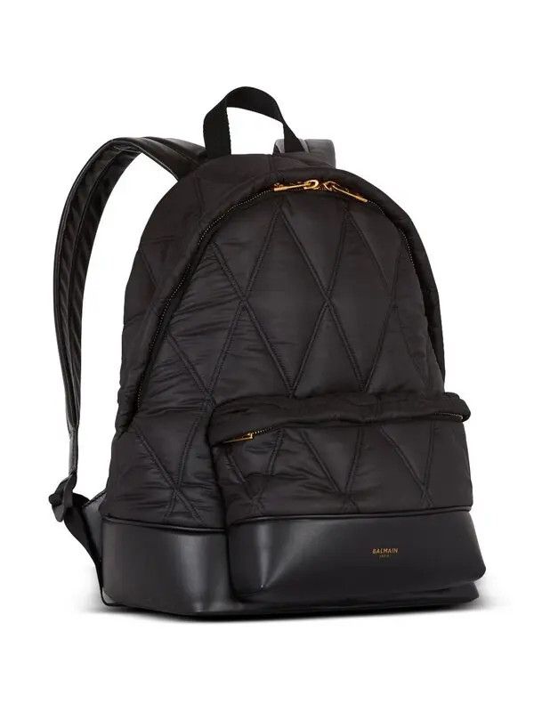 Balmain o1s1wg111225 Size:OS/Quilted Backpack in Black Size ONE SIZE - 3 Thumbnail