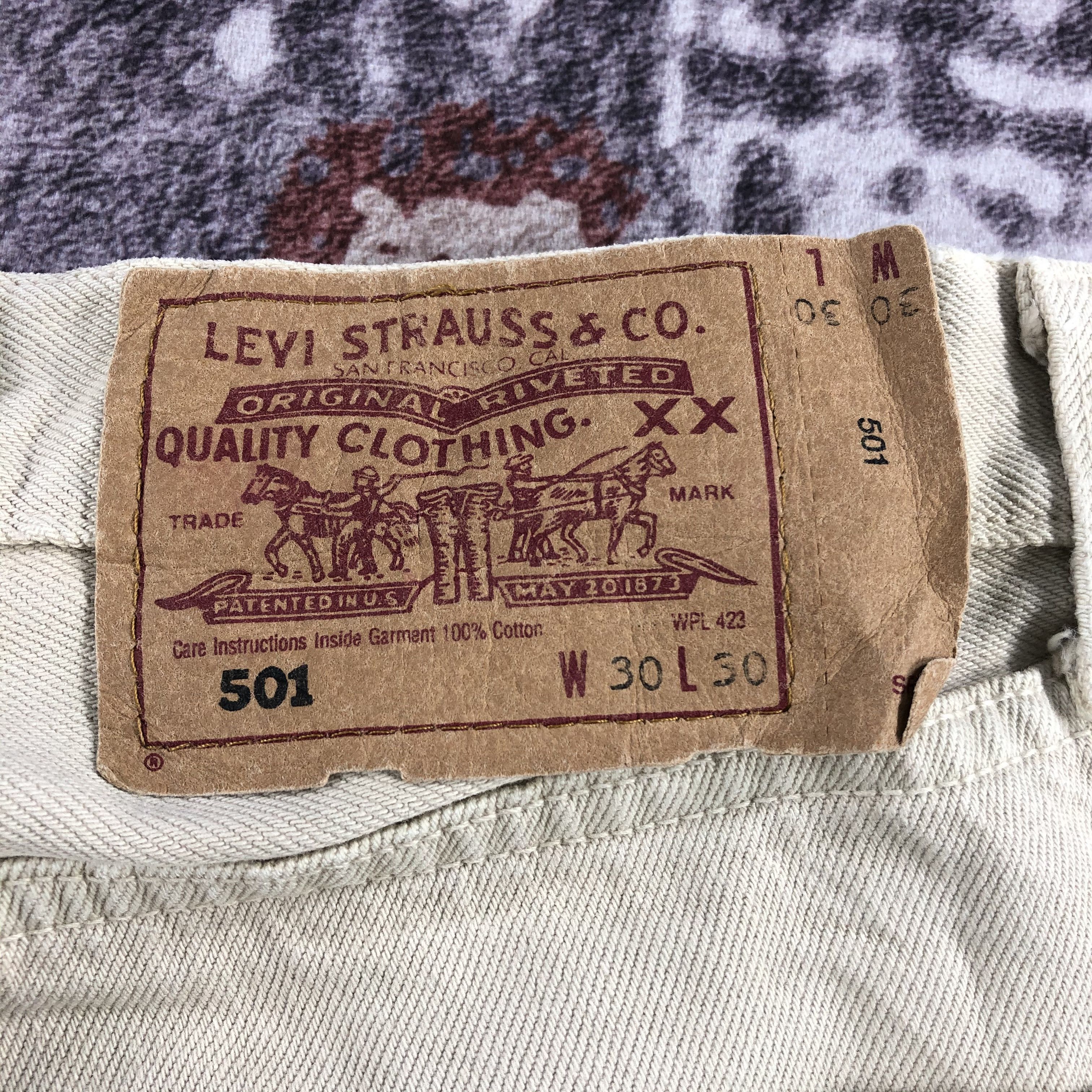 Levi's 90s Vintage Cream Levis 501 Jeans-JM2663 Size US 30 / EU 46 - 6 Thumbnail