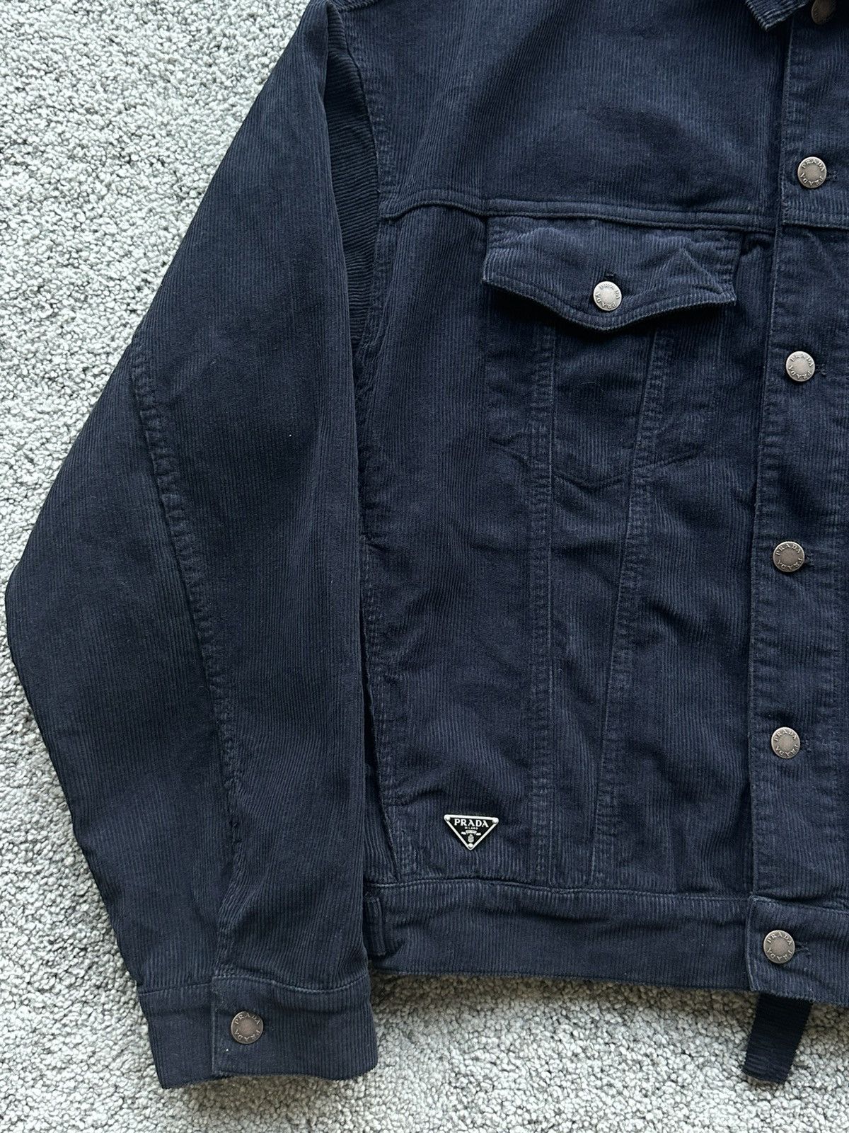 Prada Prada Navy Corduroy Trucker Jacket Size US M / EU 48-50 / 2 - 3 Thumbnail