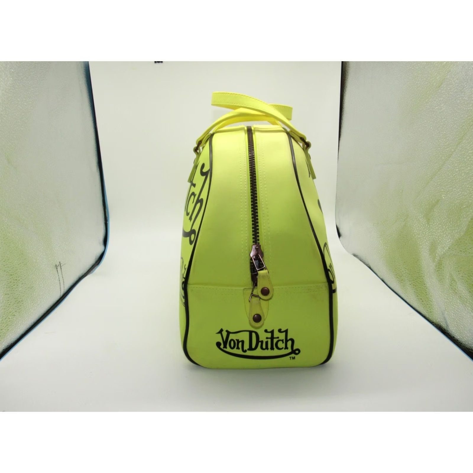Von Dutch VINTAGE Von Dutch Hand Bag Yellow Satchel/Top Handle Bag Bowling 80s Designer Womens Mini Bag Size ONE SIZE - 5 Thumbnail