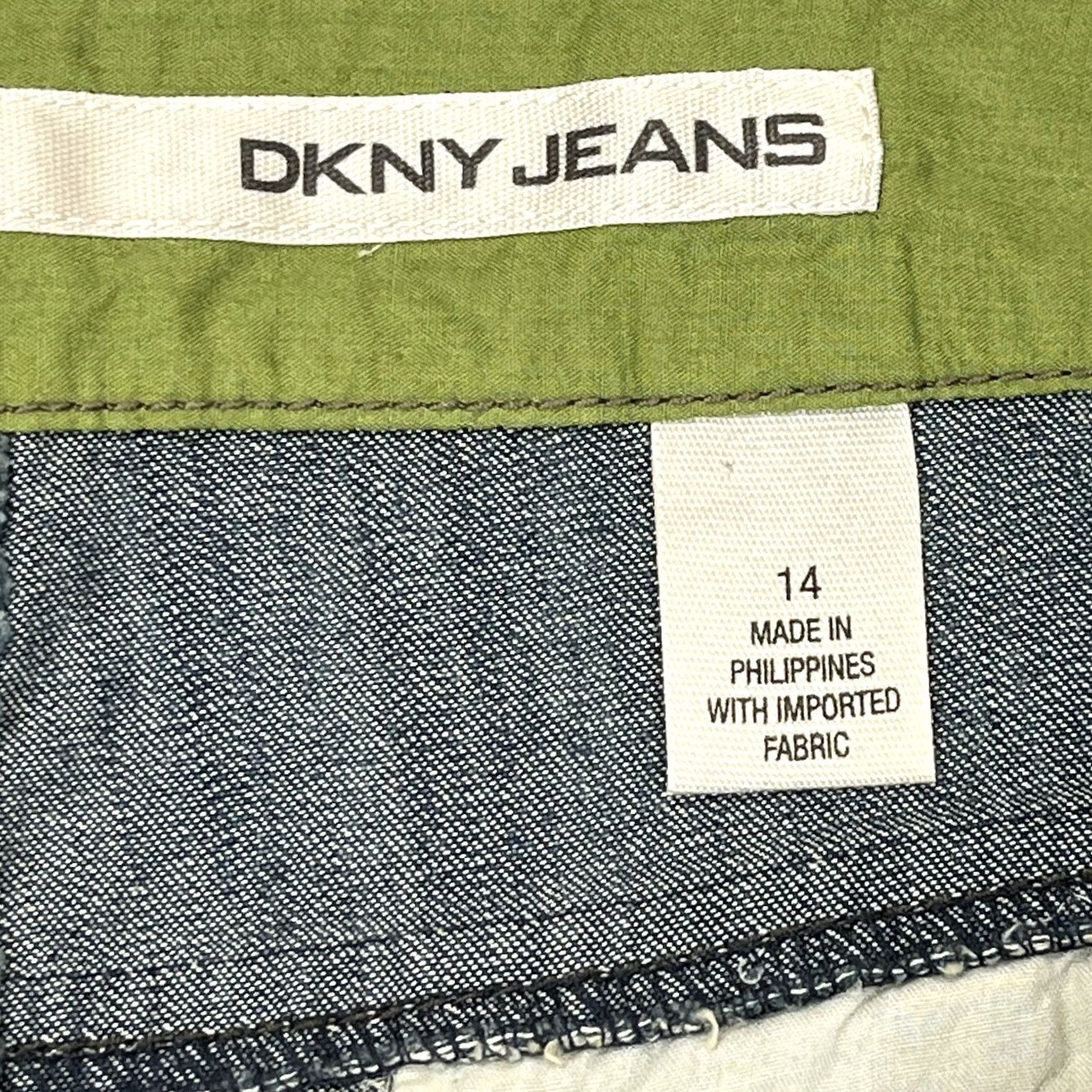 DKNY DKNY JEANS Trouser Jean Pants Flare Leg Lightweight Womens Regular 14 Blue 100% Cotton Size 29" - 3 Thumbnail