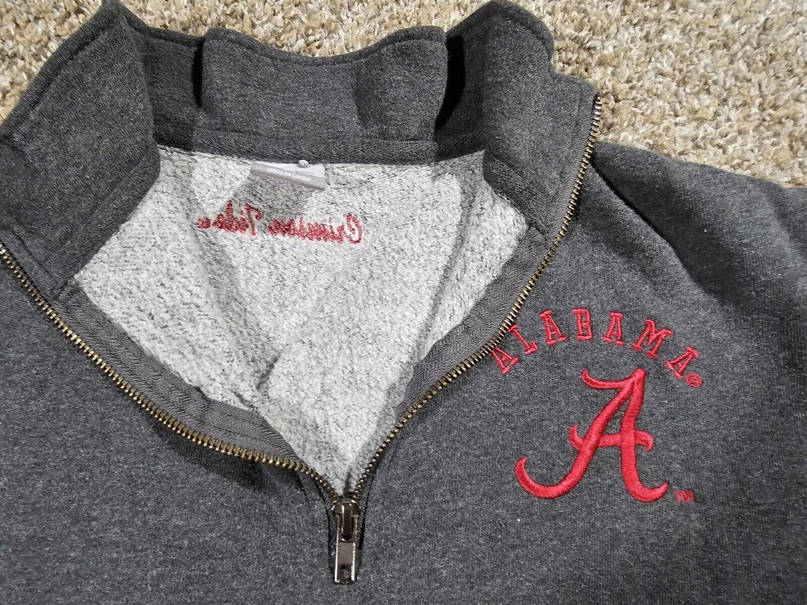 Designer Alabama Crimson Tide Gray Pullover 1/4Zip Stadium Athletic M Size ONE SIZE - 2 Thumbnail