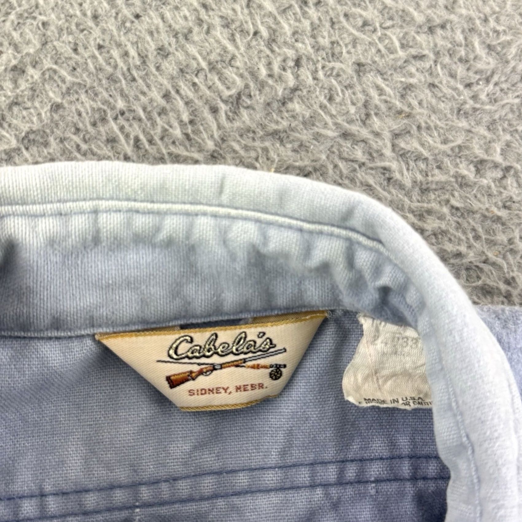 Vintage VINTAGE Woolrich Cabelas Shirt 2XL Blue 90s Button Up Chamois Hunting Outdoor USA Mens Size US XXL / EU 58 / 5 - 7 Thumbnail