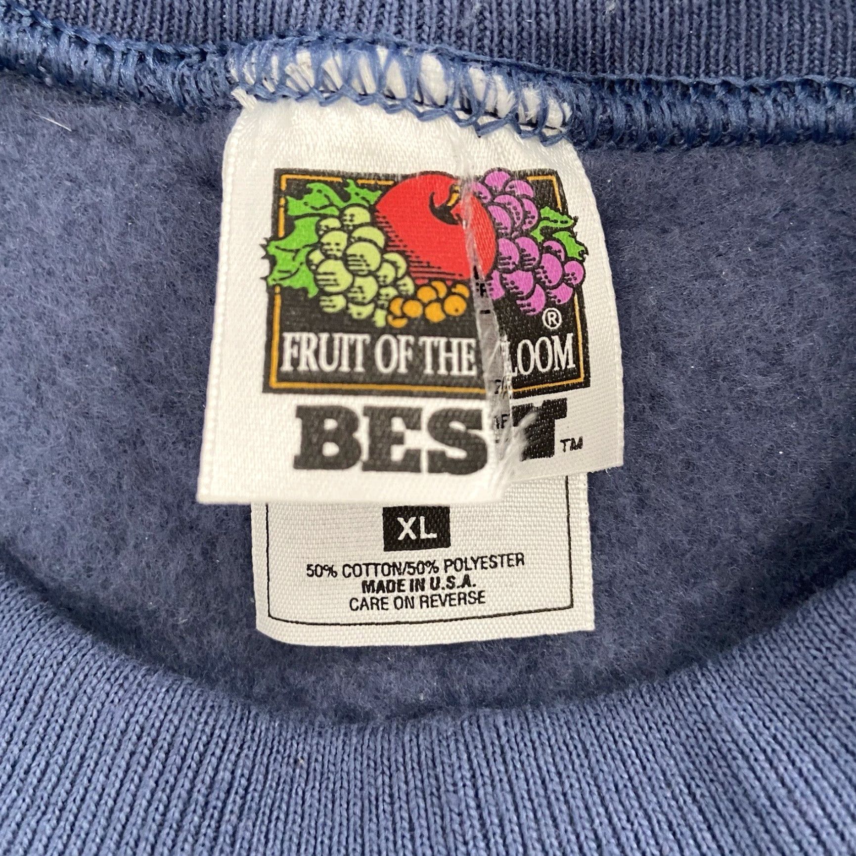 Fruit Of The Loom VINTAGE Fruit Of The Loom Sweatshirt Adult Extra Large Blue Blank Pullover Mens Size US XL / EU 56 / 4 - 5 Thumbnail