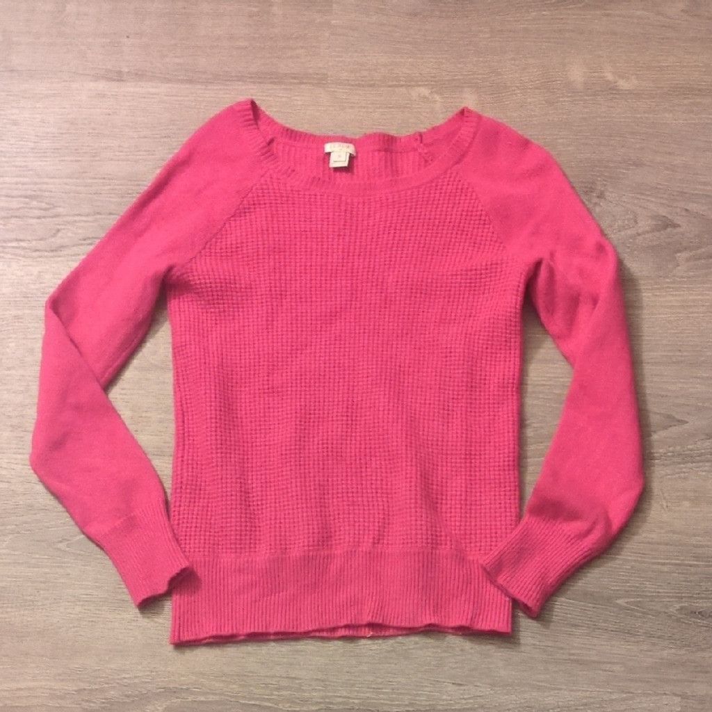 J. Crew Merino Wool Blend Pink Sweater Size Small