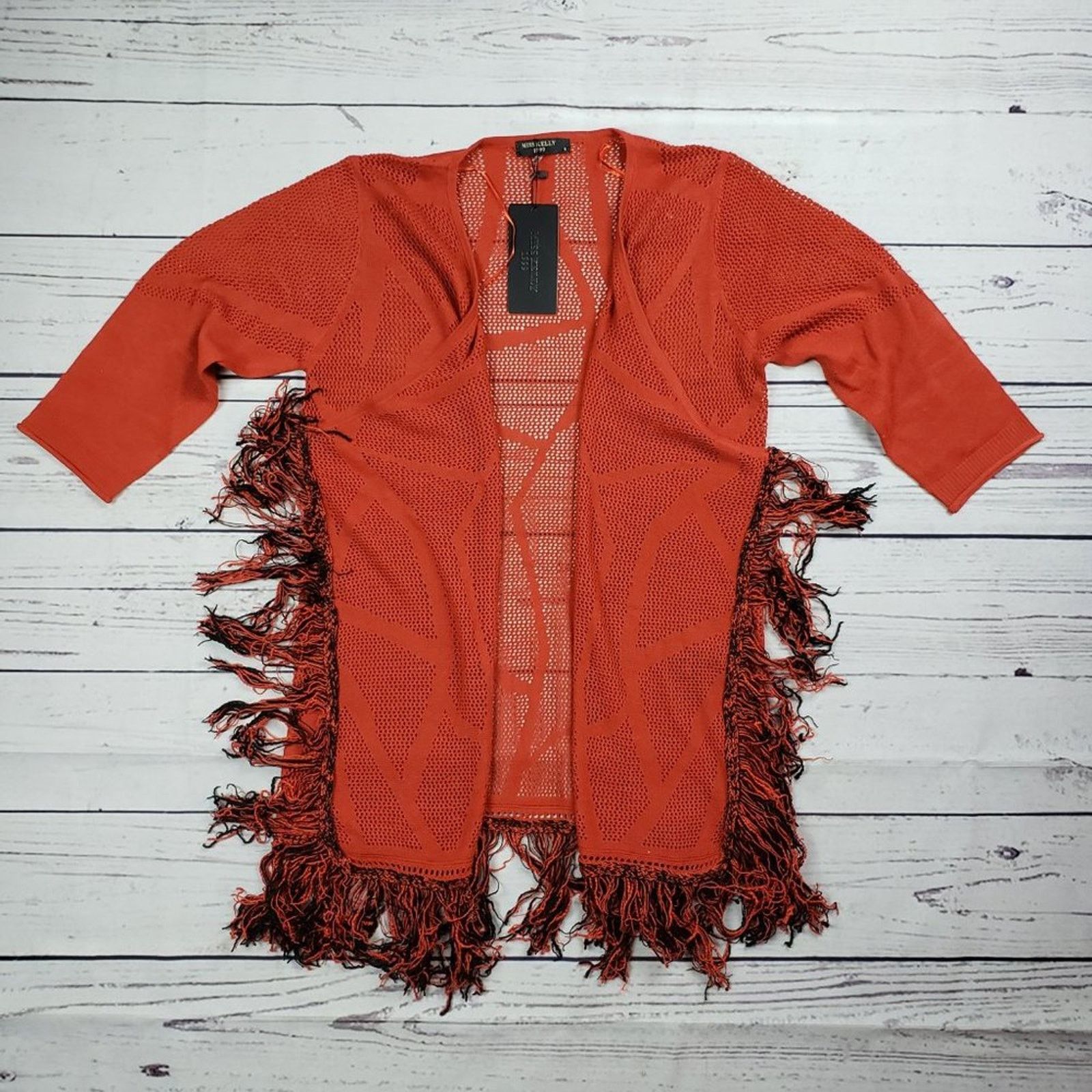 Other Miss Kelly 1999 Loose Knit Open Front Cardigan Sweater Small Size S / US 4 / IT 40 - 3 Thumbnail