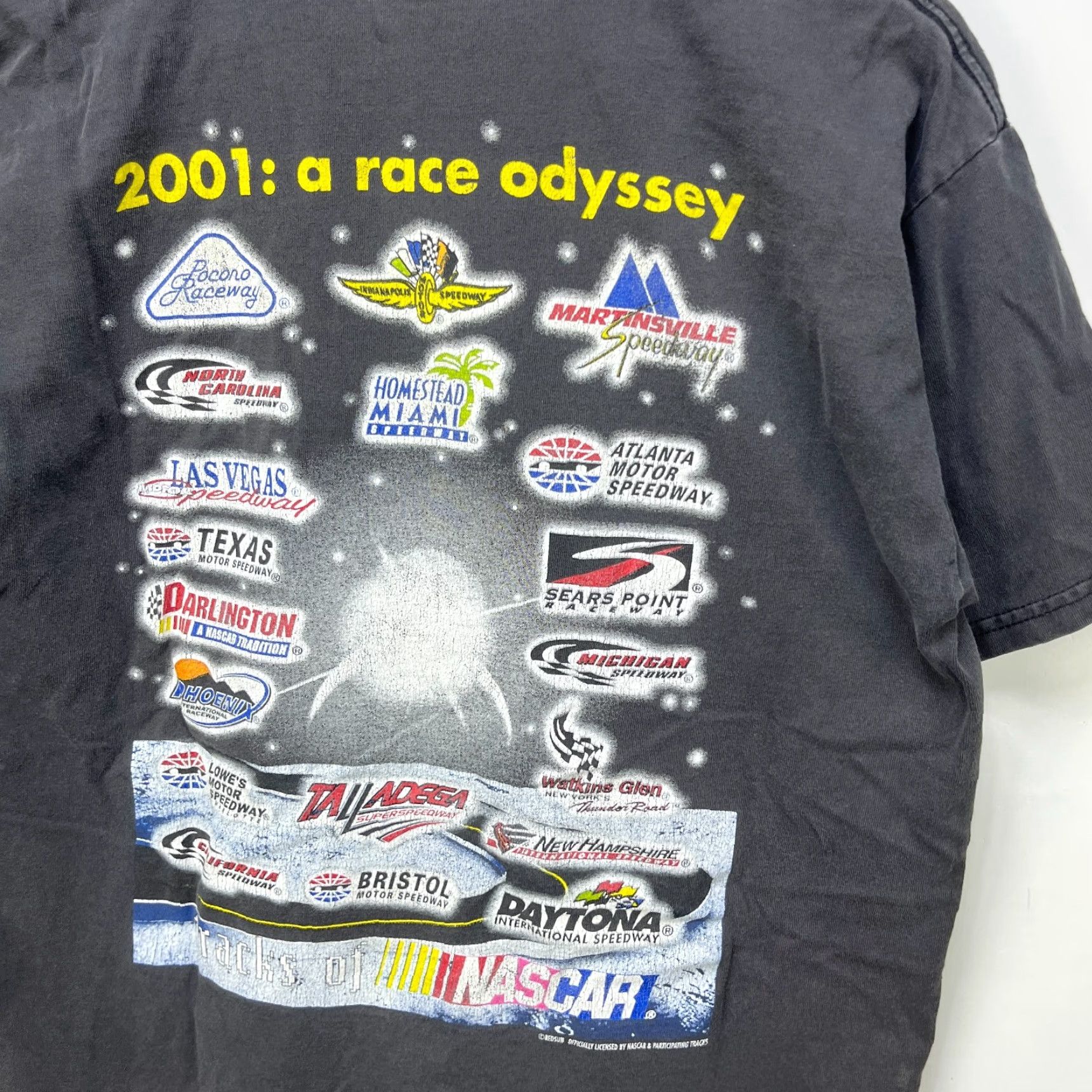 NASCAR VINTAGE NASCAR Race Odyssey Sun Faded Racing T-Shirt Large Black Men T-Shirt 90s Mens Size US L / EU 52-54 / 3 - 4 Thumbnail