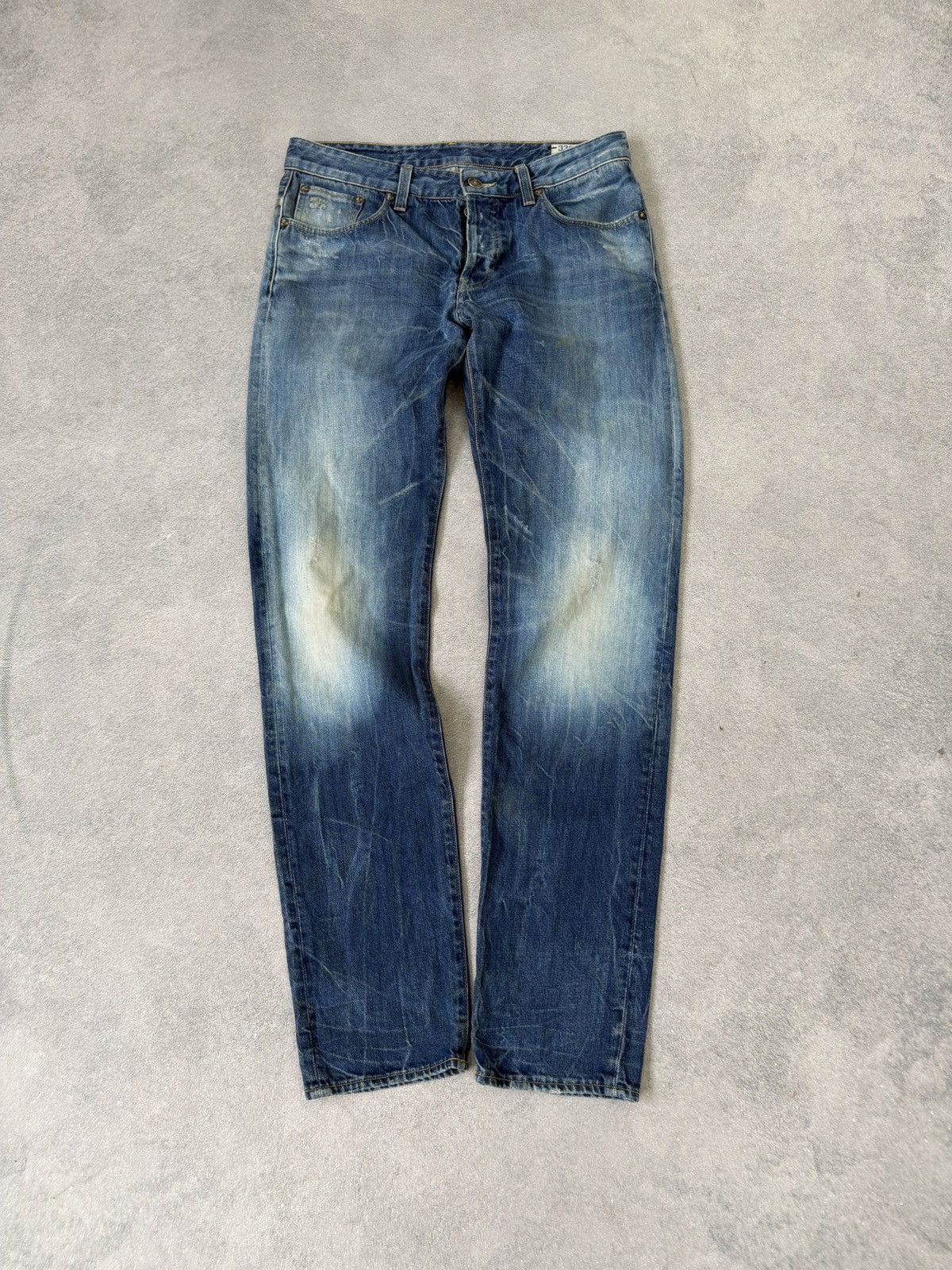 Hedi Slimane 2000s Edwin Hedi Slimame Style Washed Distressed Denim Jeans Size US 33 - 7 Thumbnail