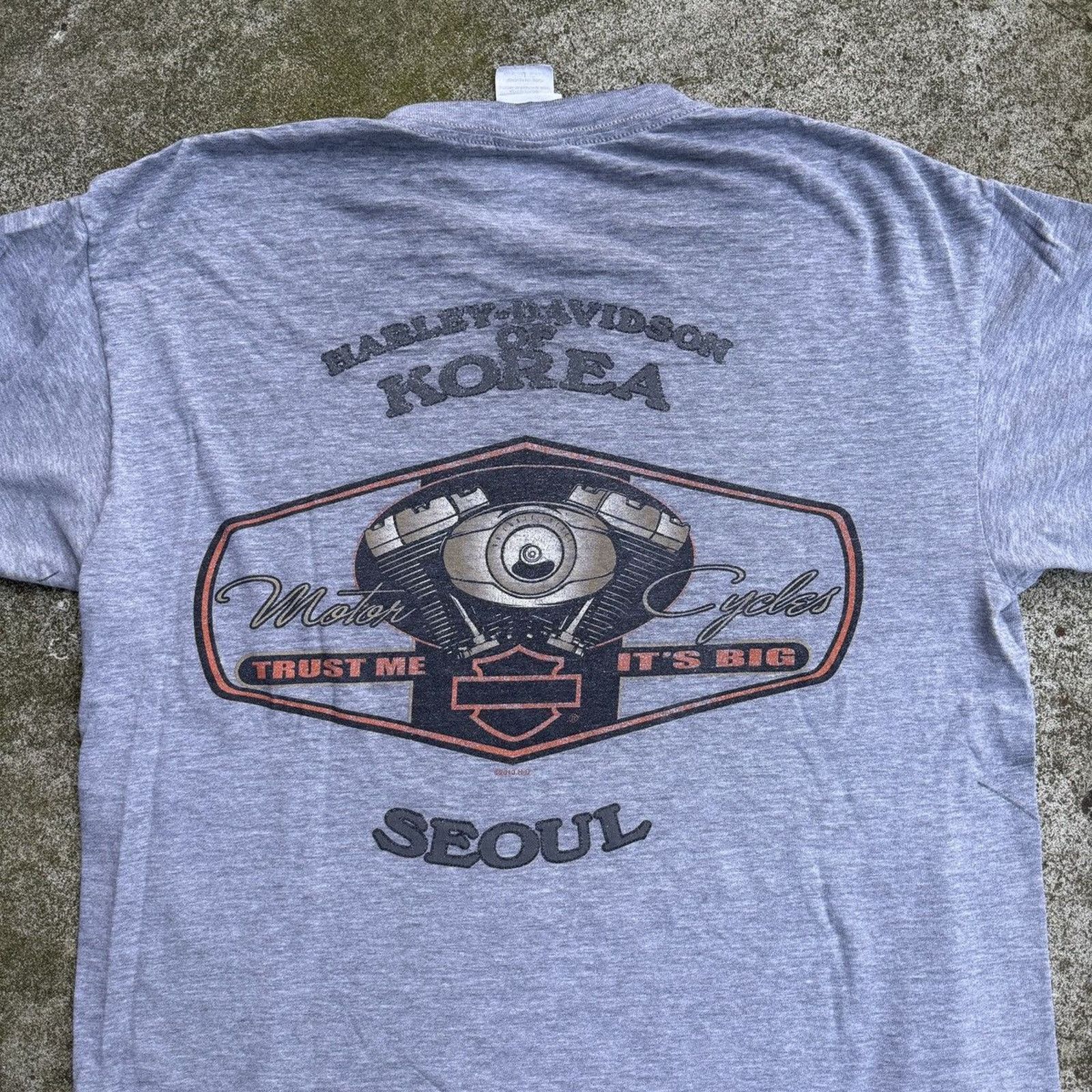 Harley Davidson Vintage Harley Davidson Thrashed Faded Spiderweb Tee Seoul Size US L / EU 52-54 / 3 - 7 Thumbnail