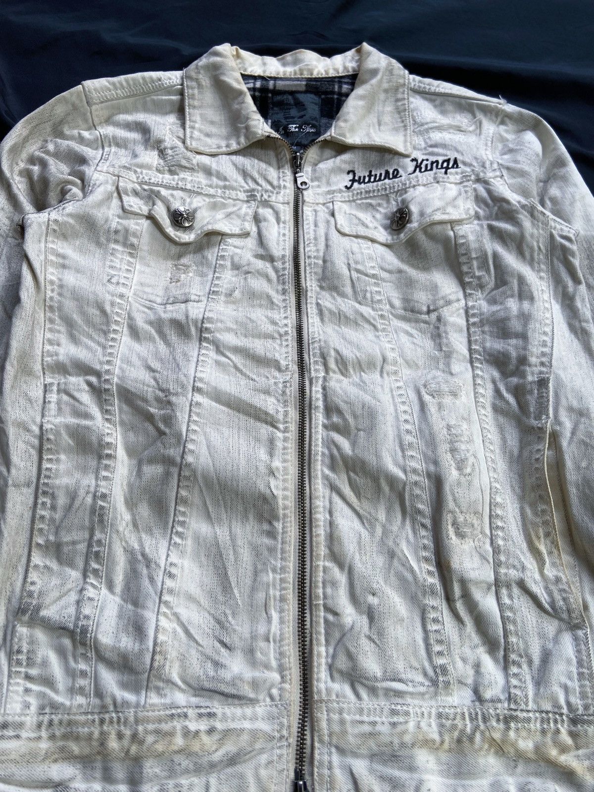 In The Attic IN THE ATTIC PUNK DISTRESSED DENIM JACKET Size US M / EU 48-50 / 2 - 3 Thumbnail