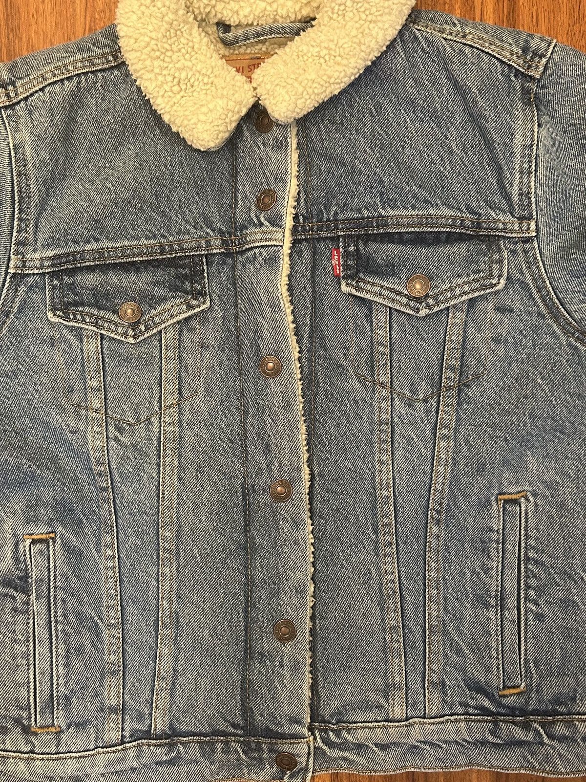Levi's Levi’s Sherpa Trucker Jacket Blue Denim Fleece Lined Small Size US S / EU 44-46 / 1 - 2 Thumbnail