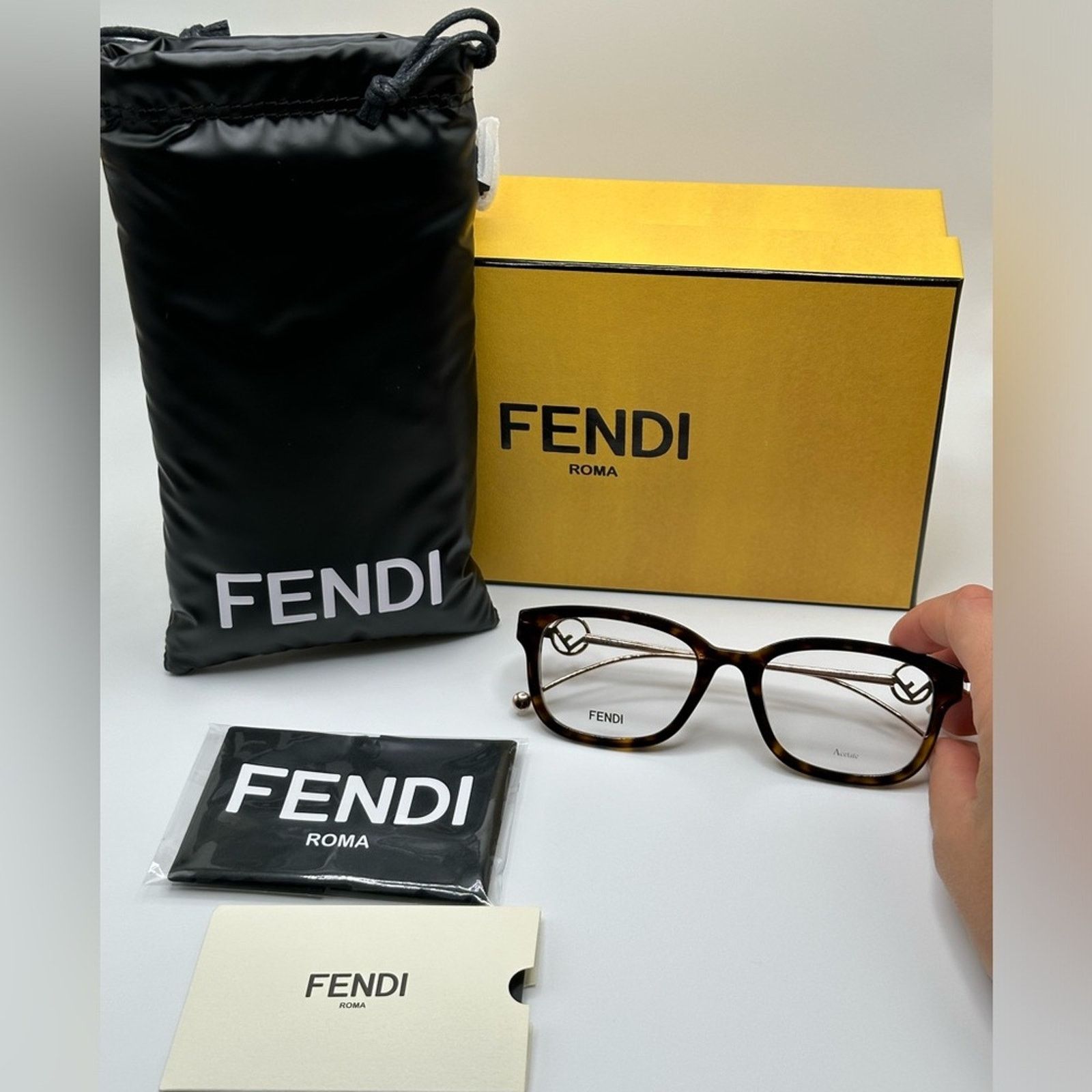 Fendi BRAND NEW FENDI FF0418 02IK 00 Havana Unisex Eyeglasses Size ONE SIZE - 7 Thumbnail
