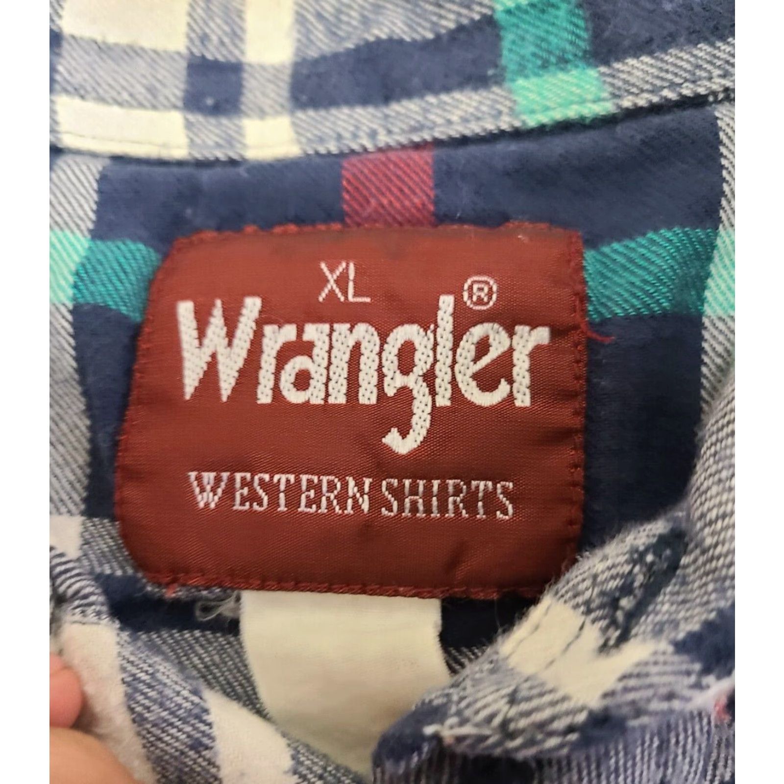 Wrangler VINTAGE Wrangler Flannel Shirt Mens XL Blue Plaid Pearl Snap 90s Cowboy Western Shirt Mens XL Blue Plaid Pearl Snap 90s Western Size US XL / EU 56 / 4 - 5 Thumbnail