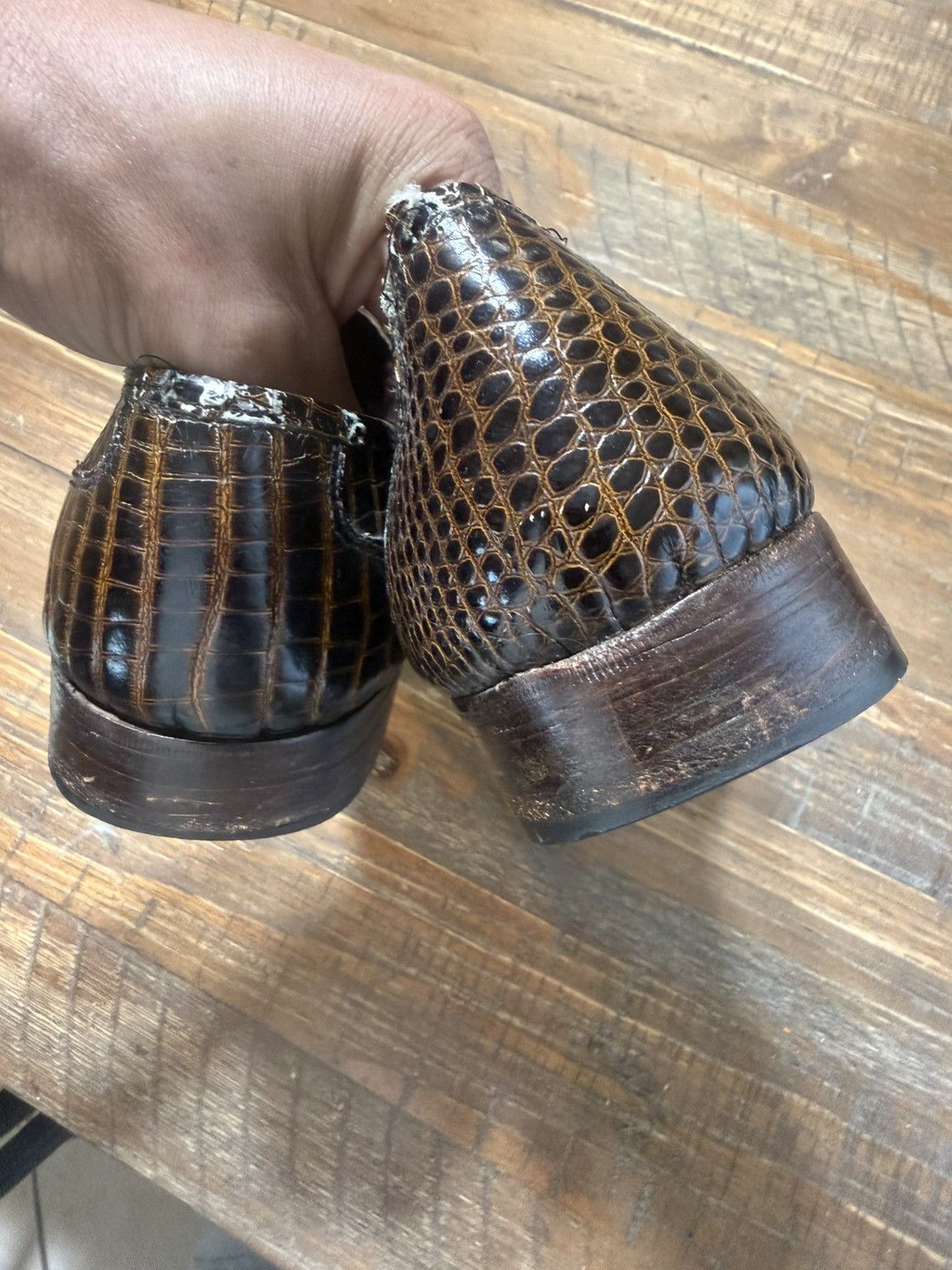 Other Vintage Exotic Alligator Monk Strap Loafers Brown Dress Size US 11 / EU 44 - 3 Thumbnail