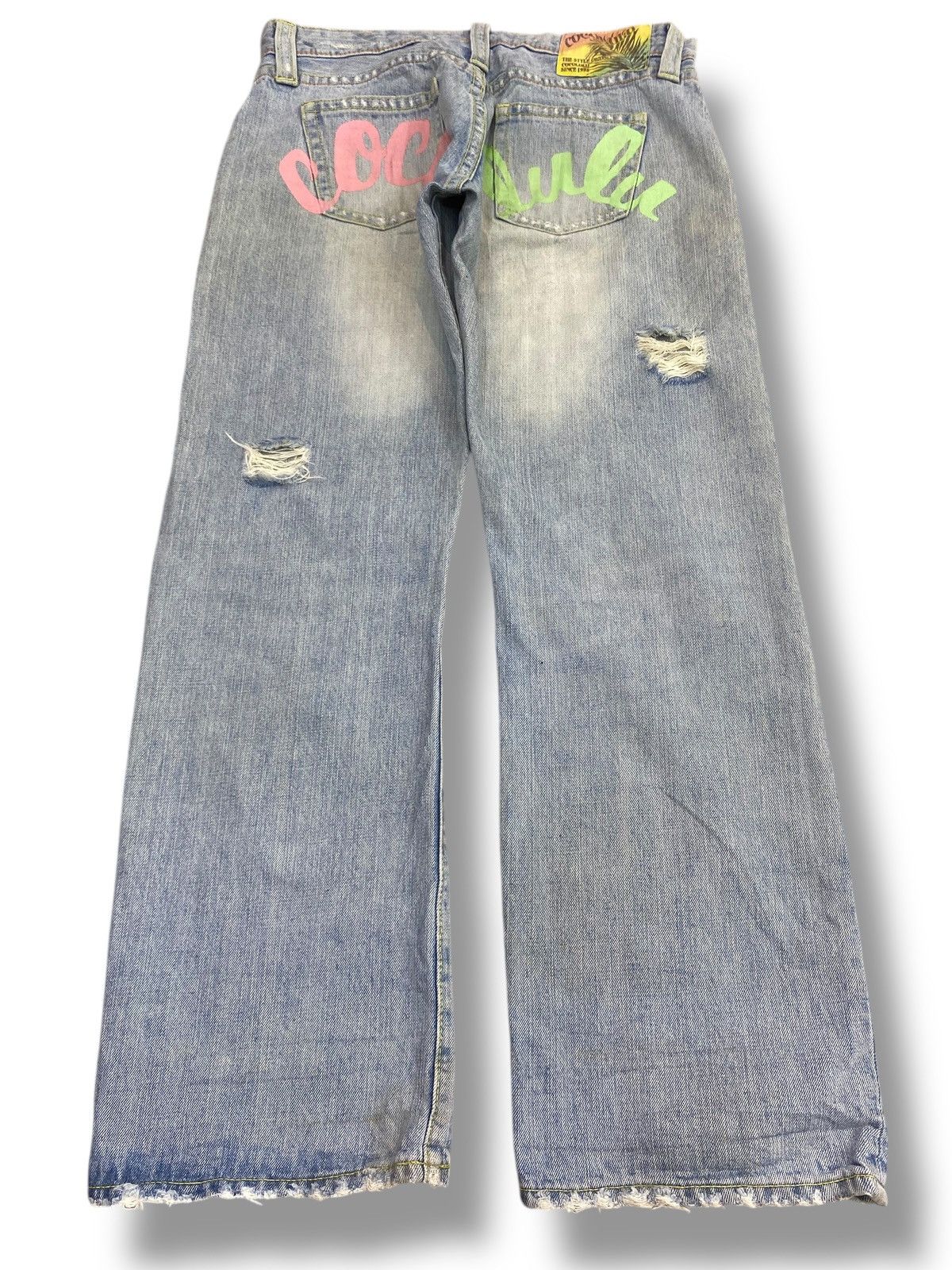Japanese Brand Japanese Brand Acid Blue Wash Style Distressed Jeans Size US 32 / EU 48 - 3 Thumbnail