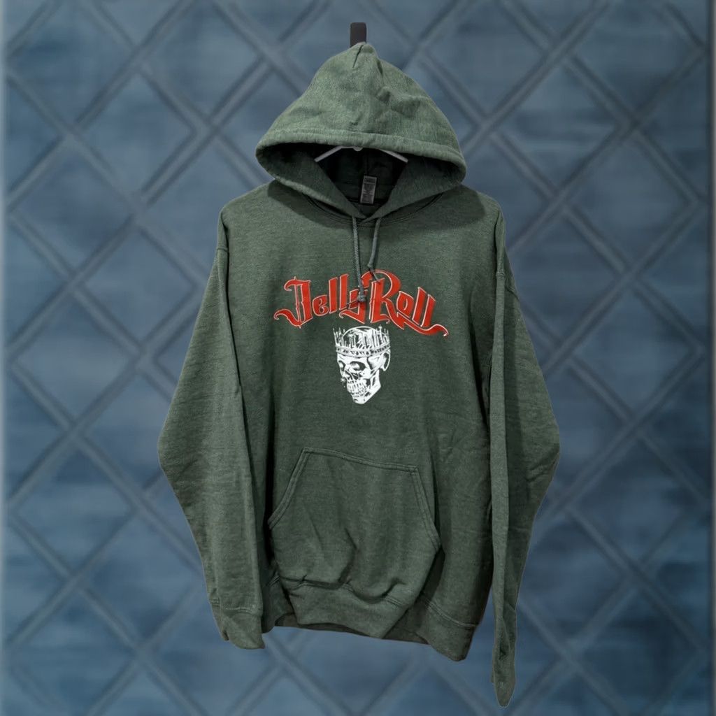 Gildan Jelly Roll Hoodie Backroad Baptism 2023 Size Medium Unisex Adults Green Pullover Zip Hoodie Music Tour Concert Band Shirt Size US M / EU 48-50 / 2 - 1 Thumbnail