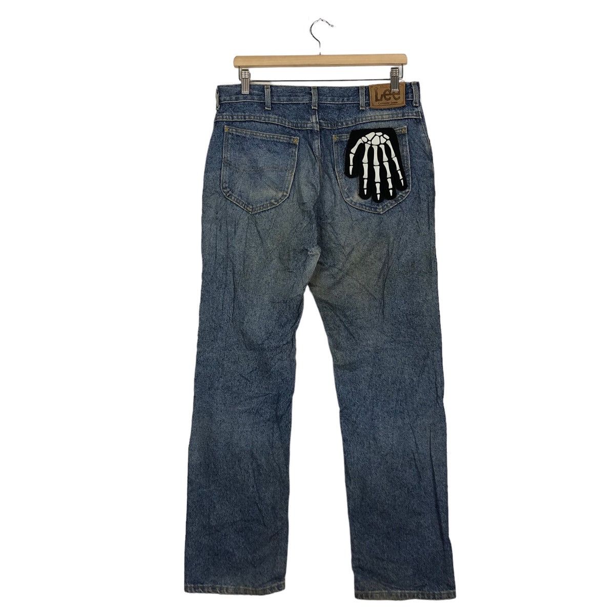 Lee 🔥Rare Distressed Denim Jeans Lee Usa Punk Design Size US 32 / EU 48 - 7 Thumbnail