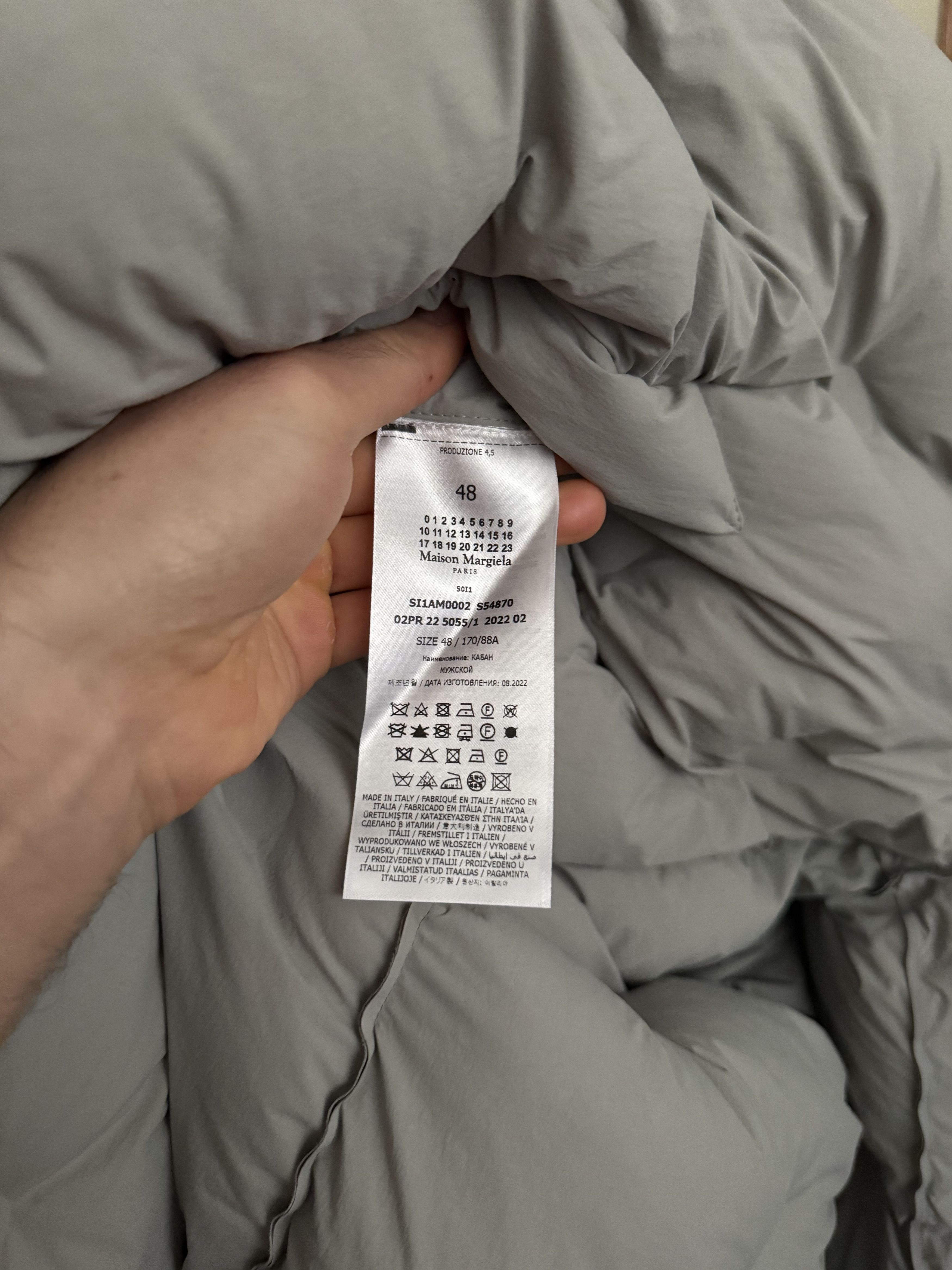 Maison Margiela GRAIL Grey Tufted Duvet Quilted Puffer Coat Size US M / EU 48-50 / 2 - 14 Thumbnail