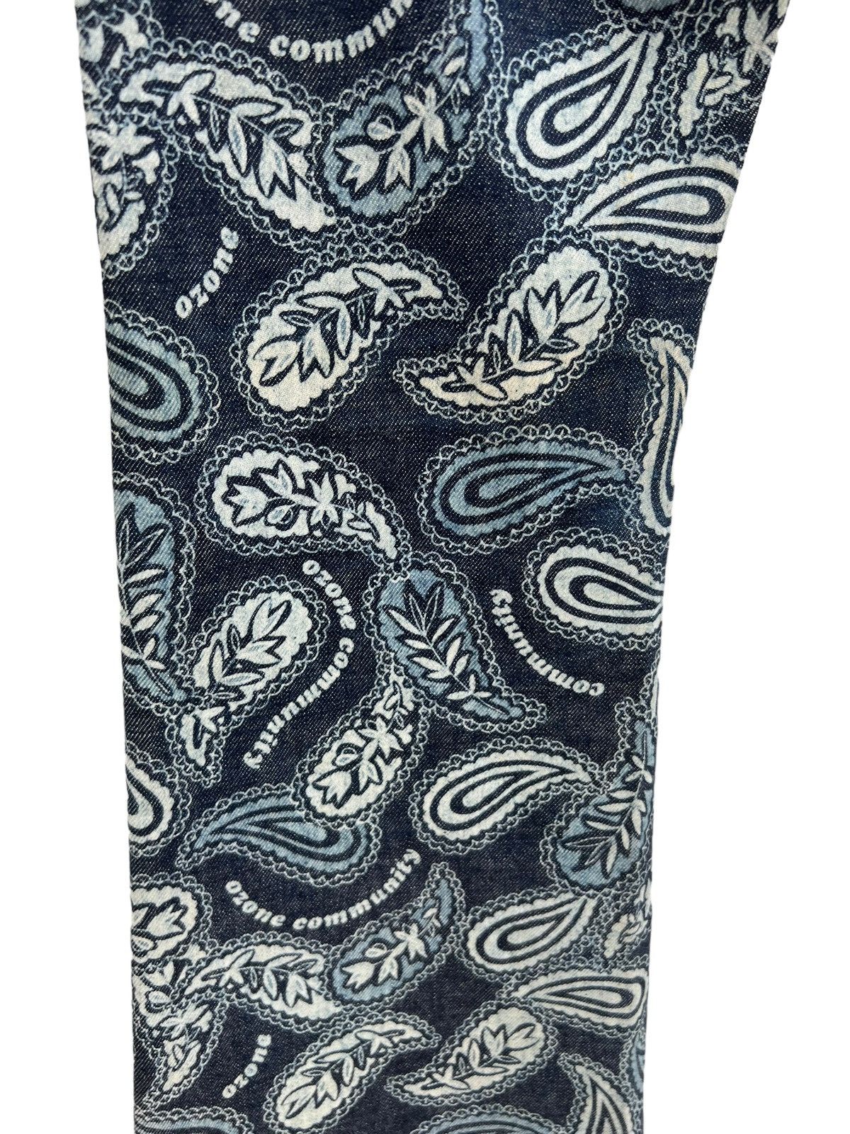 Vintage VTG 90s Ozone Community Tokyo Paisley Denim Bootcut Jeans Size US 29 - 19 Thumbnail
