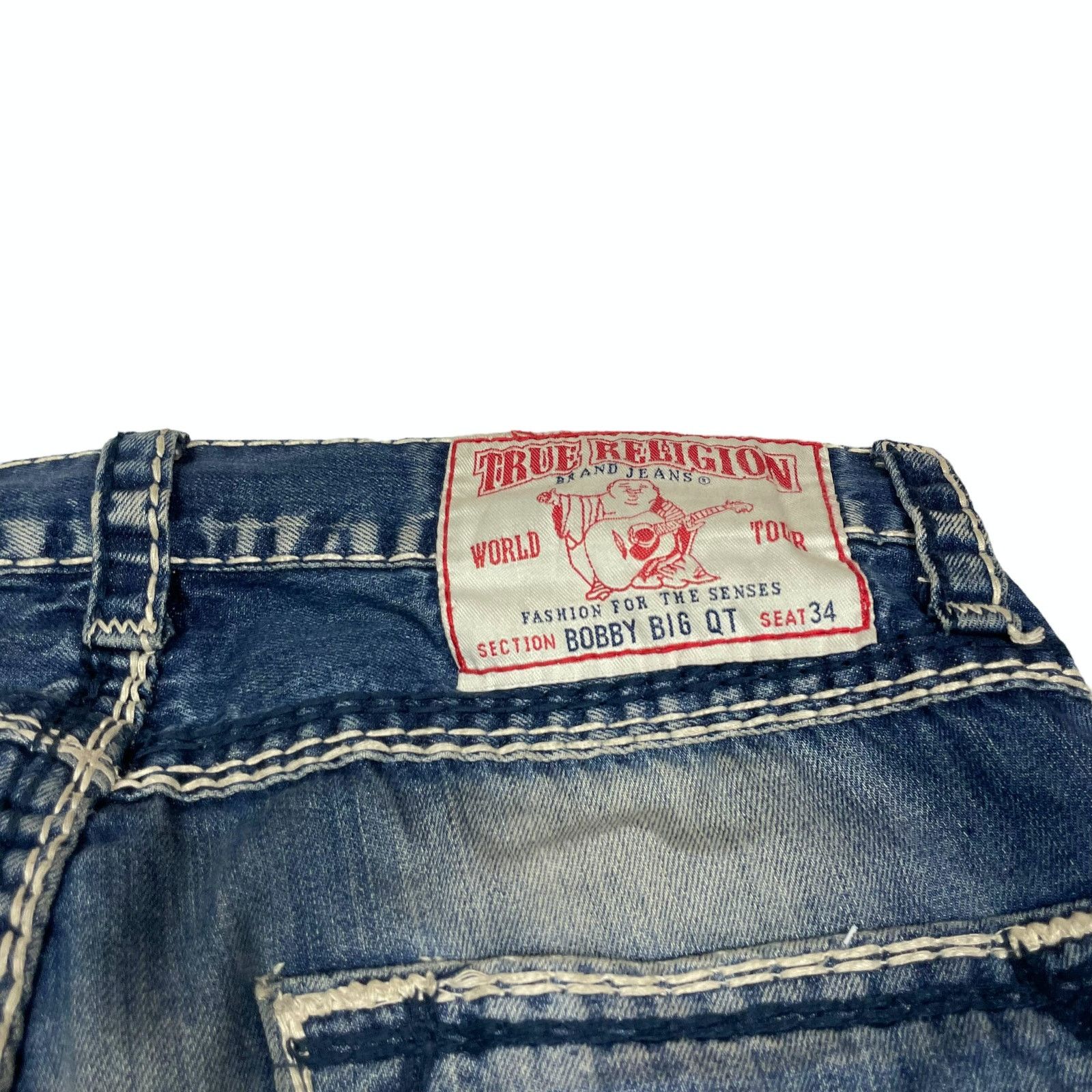 True Religion True Religion Bobby Big QT Men Blue Cotton Straight Jeans 33 Size US 33 - 4 Thumbnail