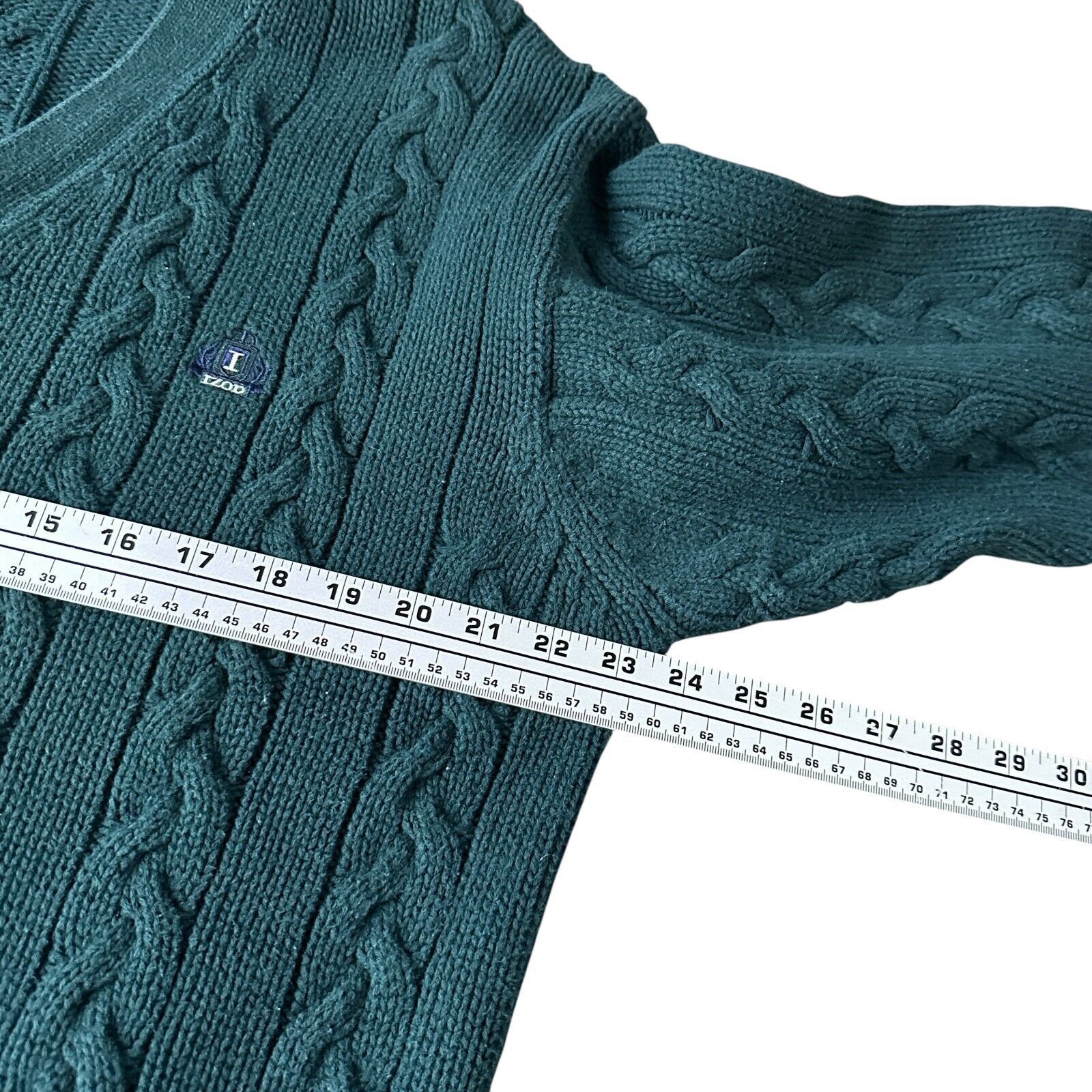 Izod Vintage Izod Cable Knit Cardigan Sweater Mens XL Green Size US XL / EU 56 / 4 - 6 Thumbnail