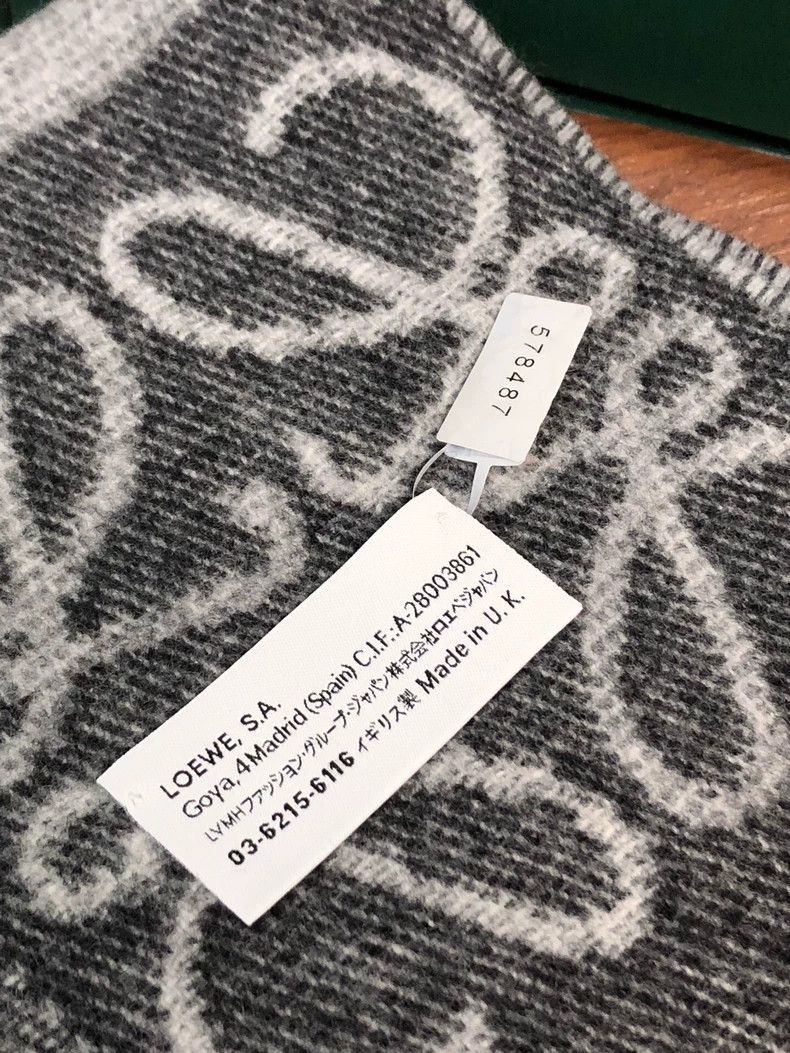 Other LOEWE Black and gray checkered wool scarf Size ONE SIZE - 2 Thumbnail