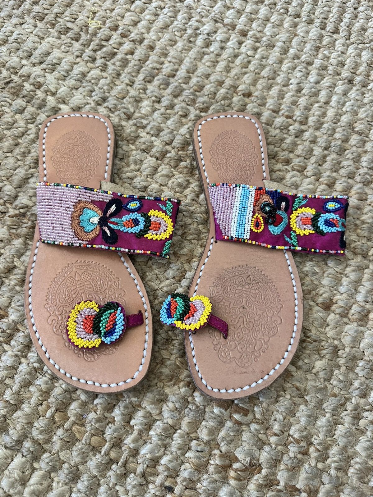 Other BLUE PLATE COLORFUL BEADED FLAT SANDALS SIZE 7 Size US 7 / IT 37 - 2 Thumbnail