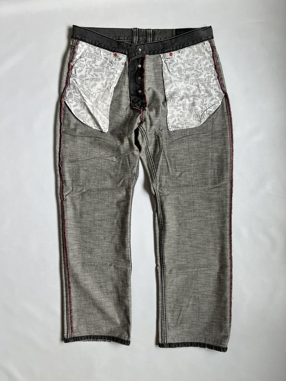 Blind Skateboards × Vintage Blind Skateboards Grey Baggy Distressed Usa Button Pants Size US 36 / EU 52 - 15 Thumbnail