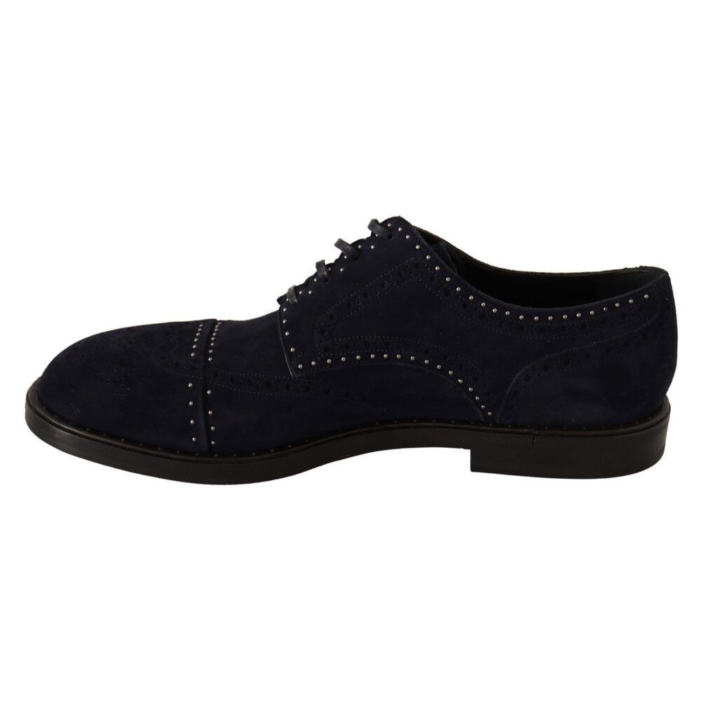 Dolce & Gabbana Dolce & Gabbana Elegant Suede Derby Shoes with Silver Studs Size US 11 / EU 44 - 2 Thumbnail