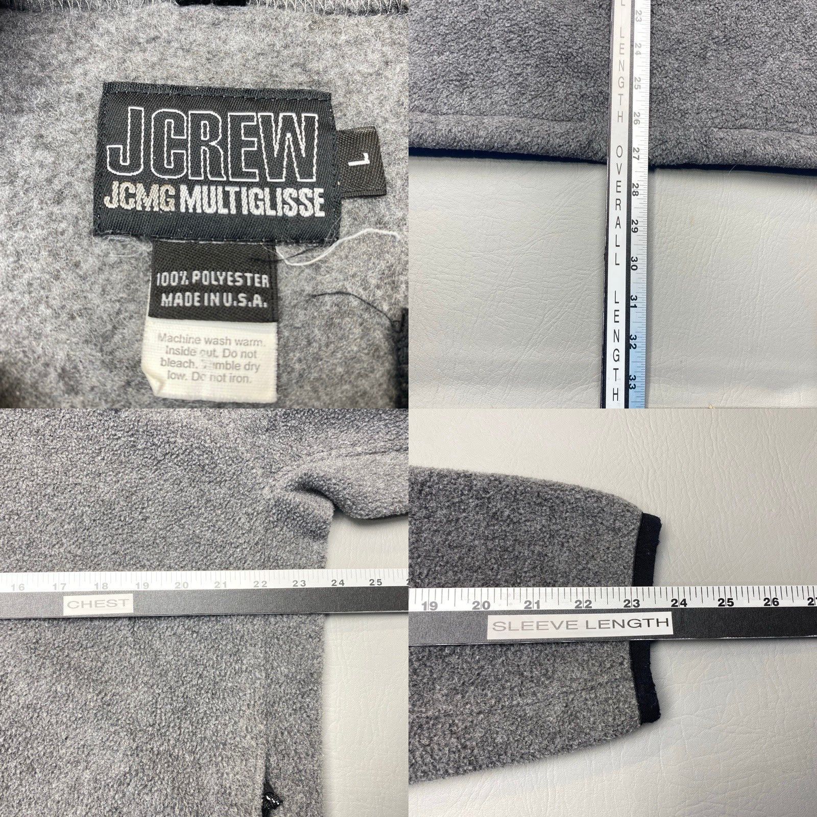 J.Crew J Crew JCMG Multiglisse 1/4 Zip Pullover Fleece Sweater Mens Large Gray Pockets Size US L / EU 52-54 / 3 - 8 Thumbnail