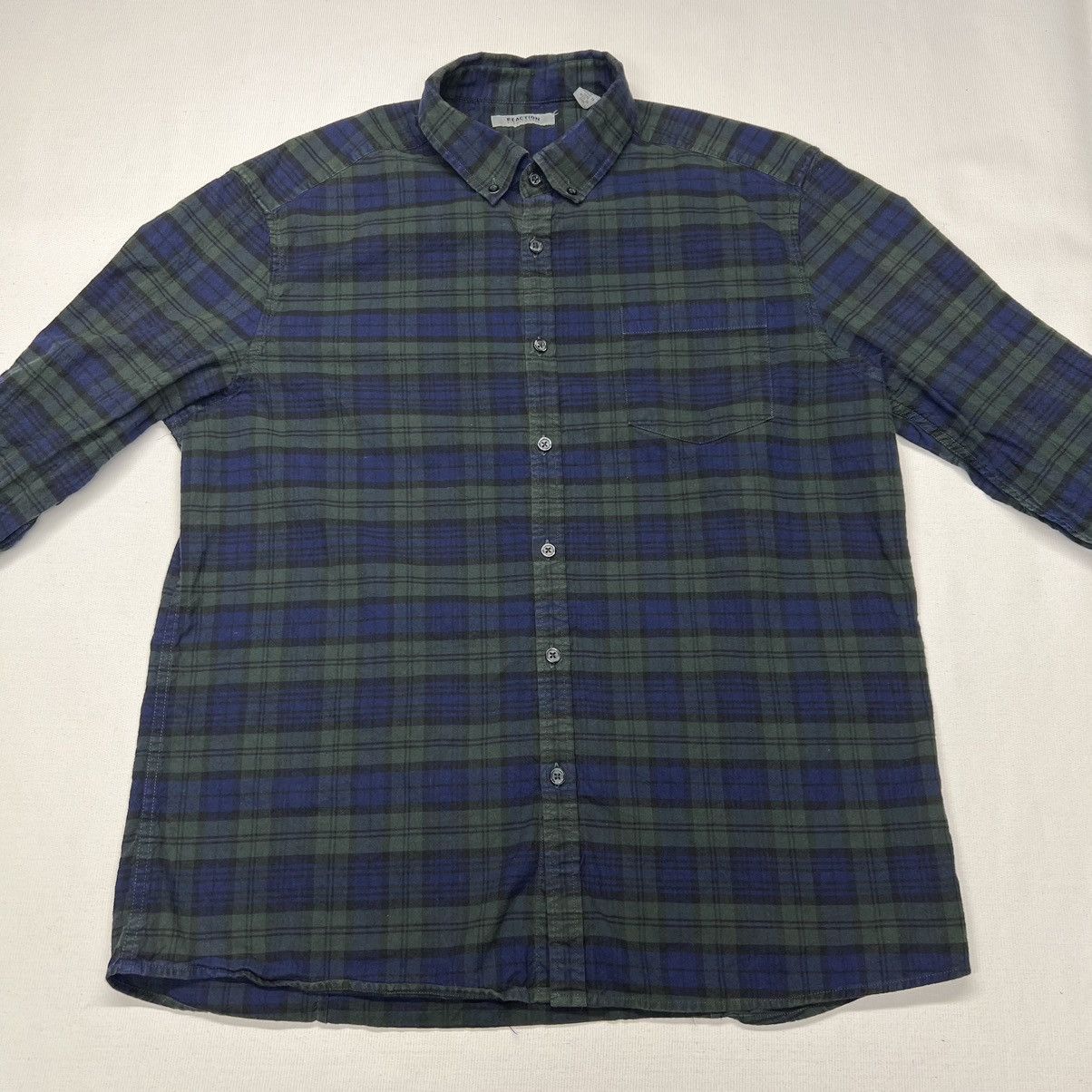 Kenneth Cole Kenneth Cole Reaction Flannel Shirt Button Down Green Blue Size US XL / EU 56 / 4 - 2 Thumbnail