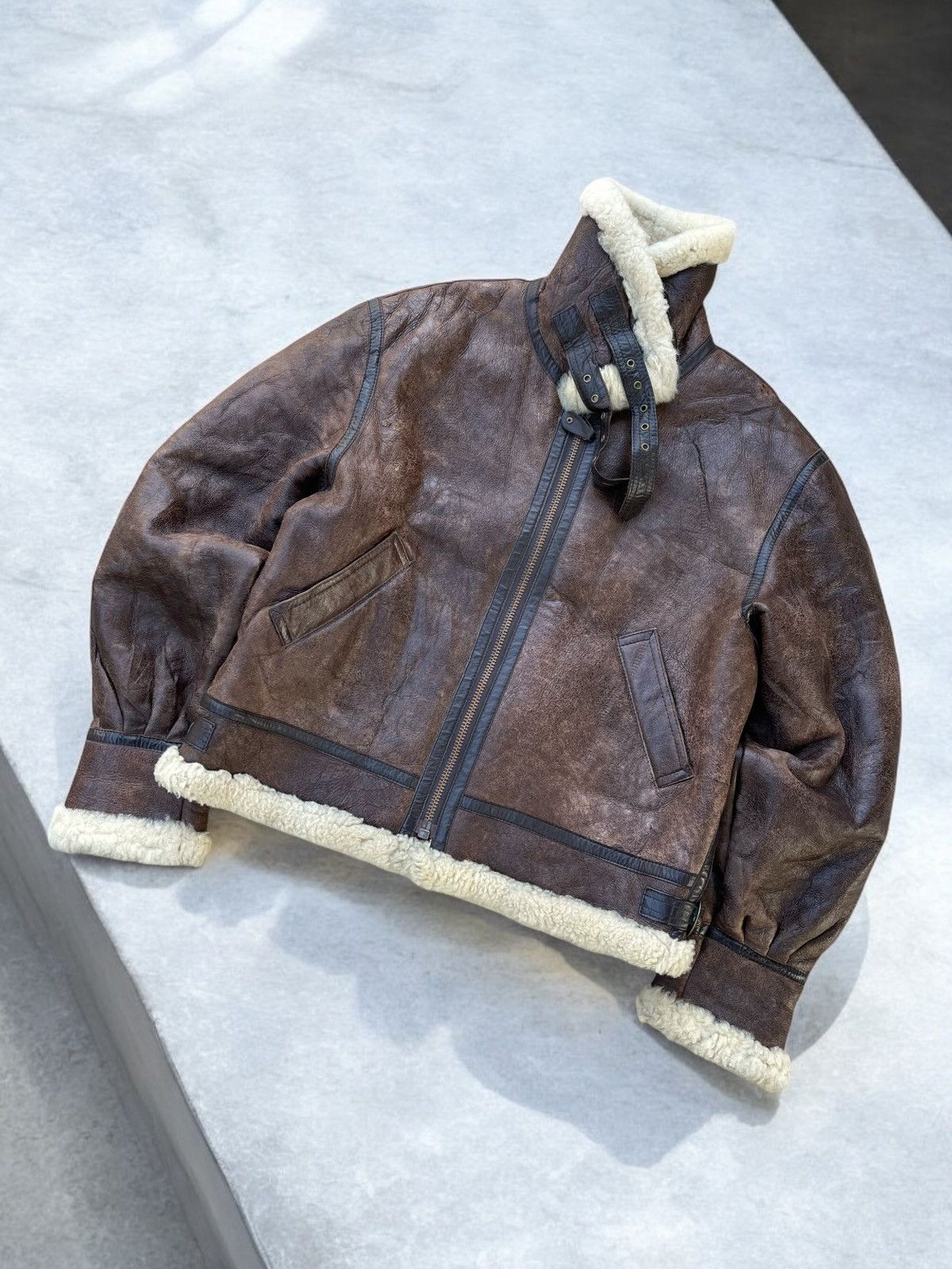 Japanese Brand 🔥RARE🔥 US AIR FORCE TYPE B-3 SHEEPSKIN FLIGHT LEATHER JACKET Size US XL / EU 56 / 4 - 2 Thumbnail