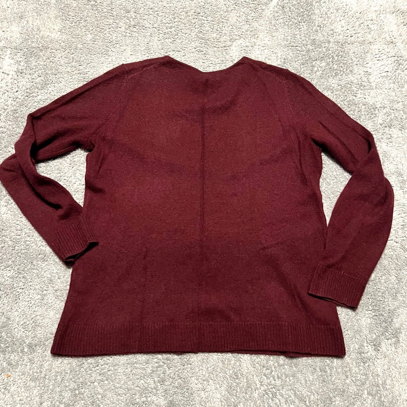 Vintage 41 hawthorn Sweater Womens Large Maroon Cashmere Pullover Ling Sleeve Size L / US 10 / IT 46 - 3 Thumbnail
