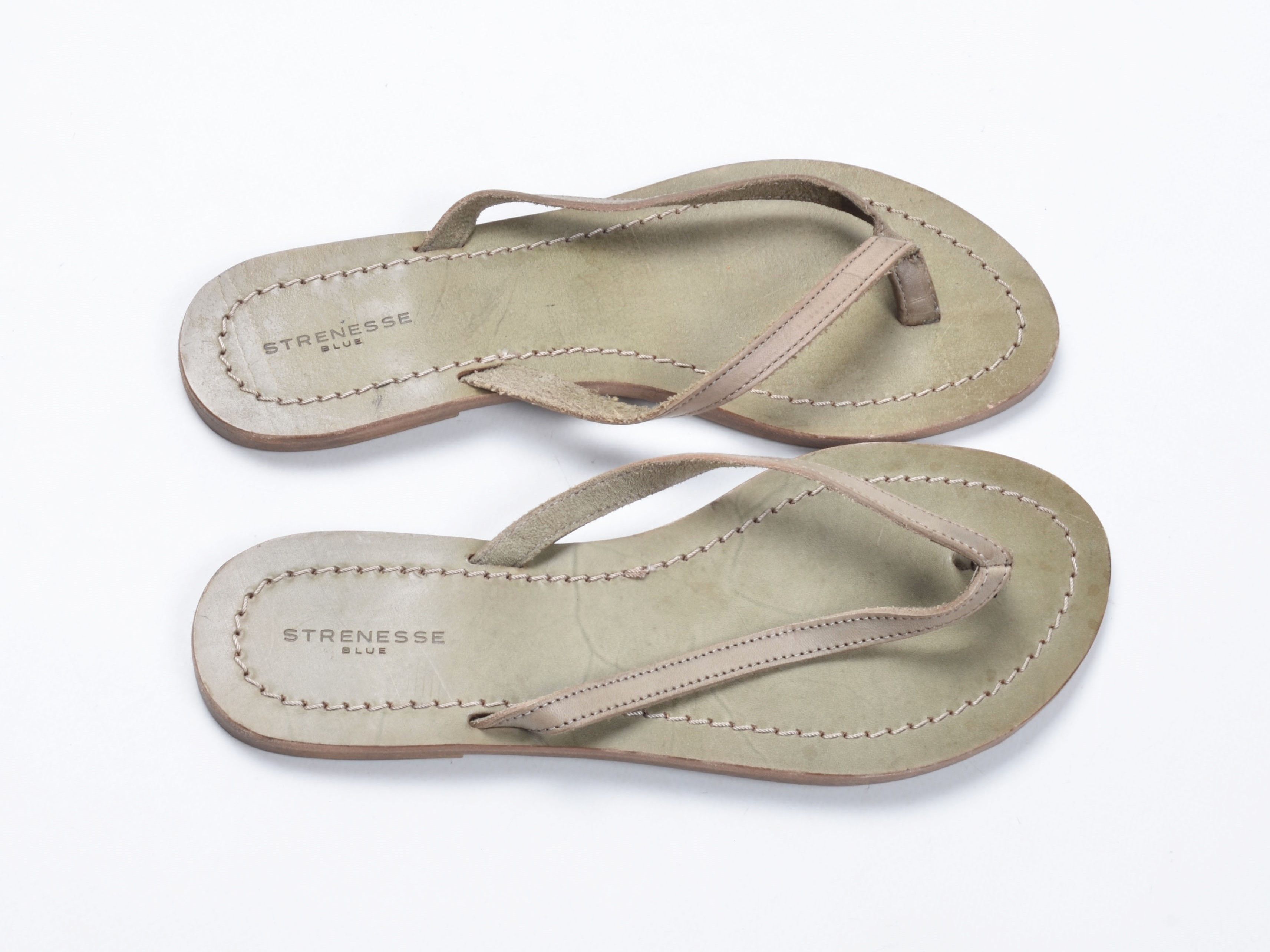 STRENESSE Strenesse Blue Gabriele Strehle 90's Khaki Flip Flops Size US 7 / IT 37 - 2 Thumbnail