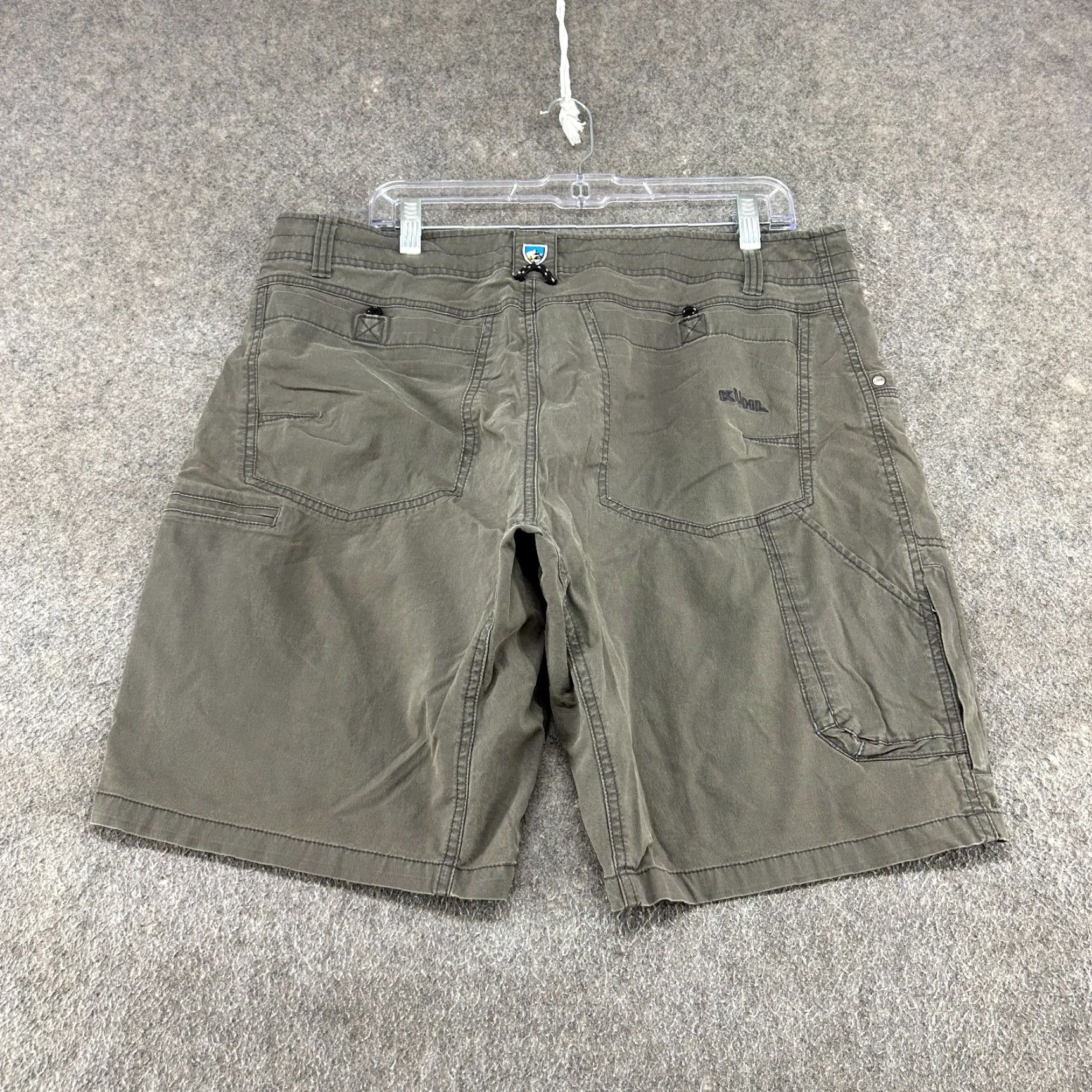 Vintage Kuhl Shorts Mens 36 Green Cargo Pockets Cotton Nylon Canvas Vintage Patina Dye Canvas Cargo Outdoor Relaxed 10in Inseam Mens Regular Pocket Logo Size US 36 / EU 52 - 7 Thumbnail